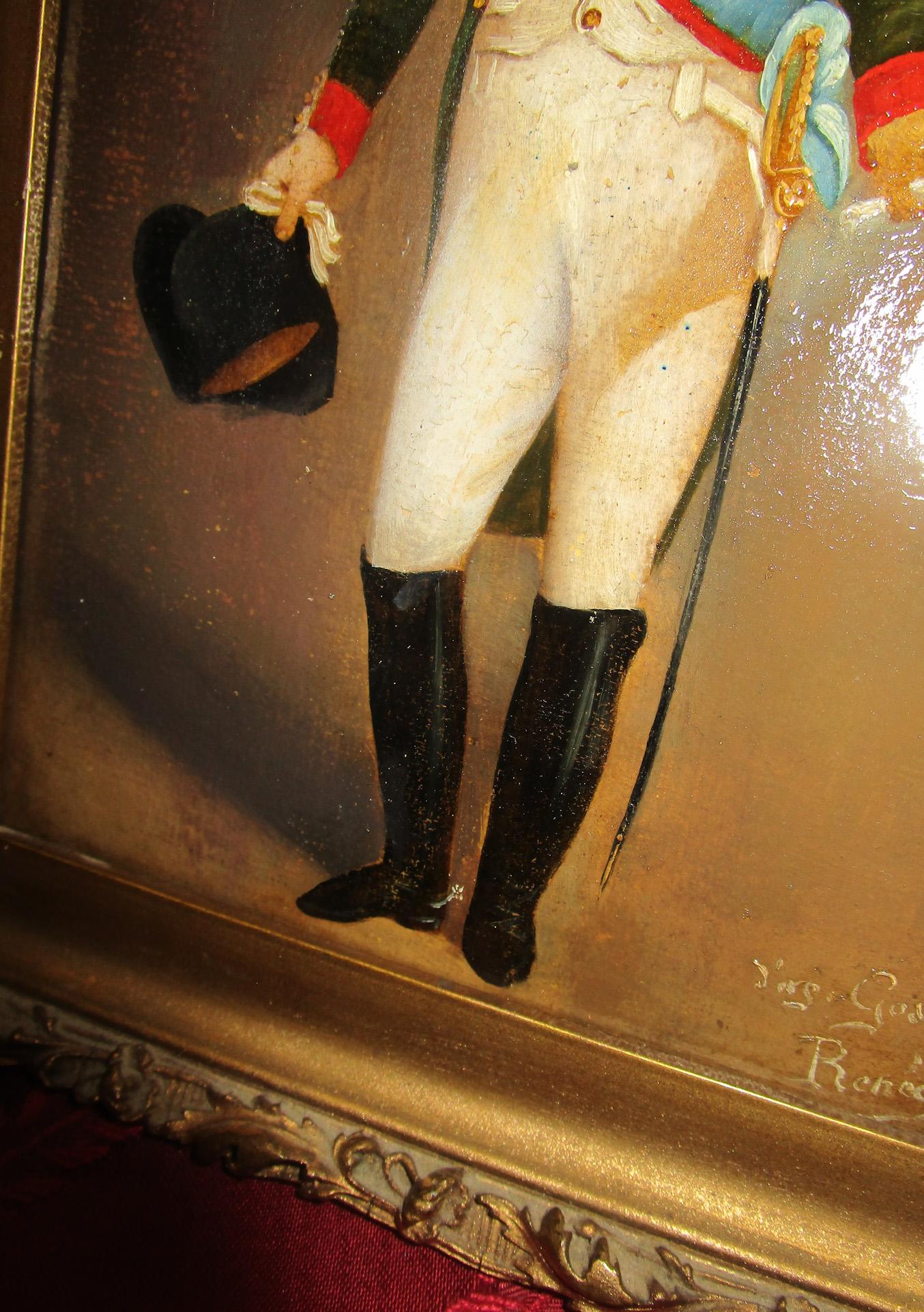 Late 18th Century 18th century Petite Oil Painting of Napoleon Bonaparte in Full Dress Uniform