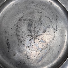 18th-Century Pewter Plate Bearing a Star Surmounted by a Fleur-de-Lis