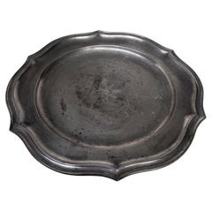 18th-Century Pewter Plate Bearing a Star Surmounted by a Fleur-de-Lis