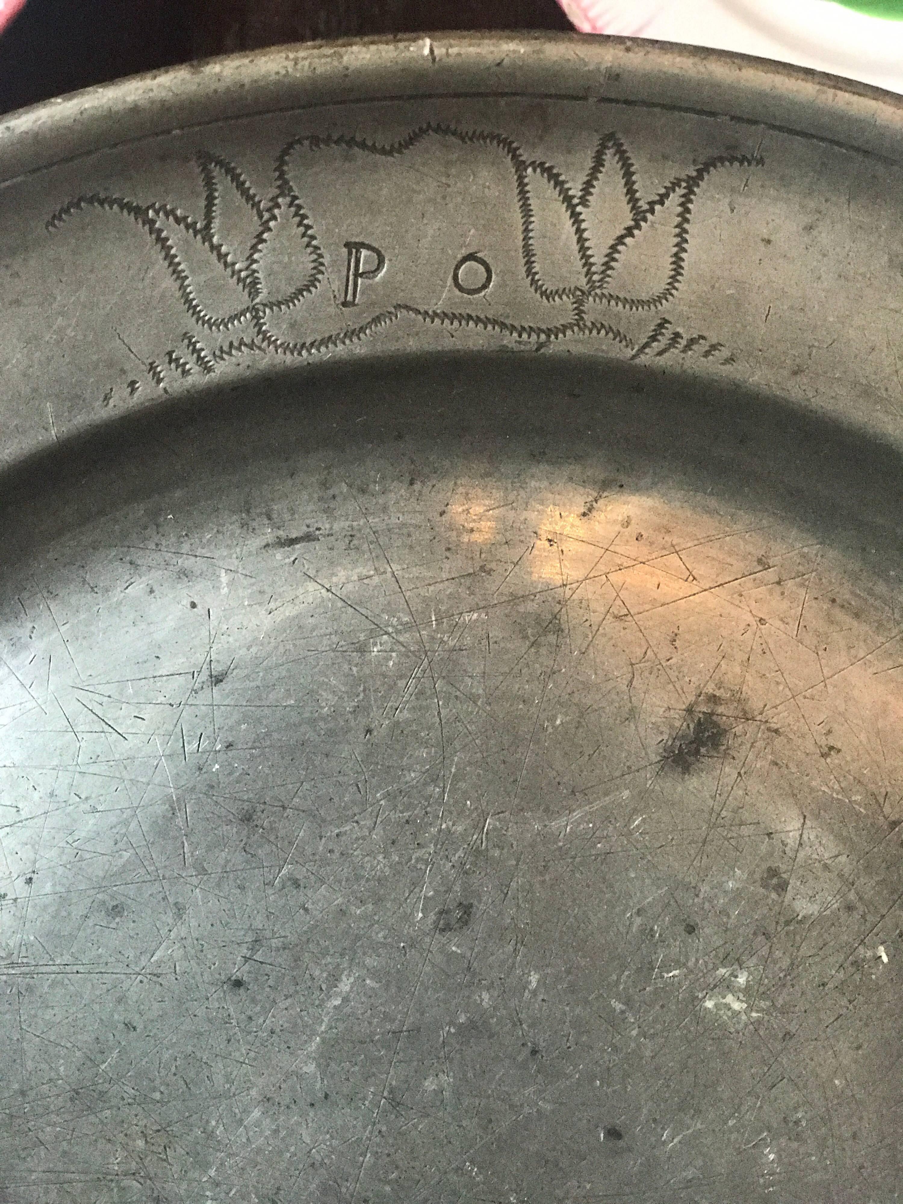 18th Century and Earlier 18th Century Pewter Plate For Sale