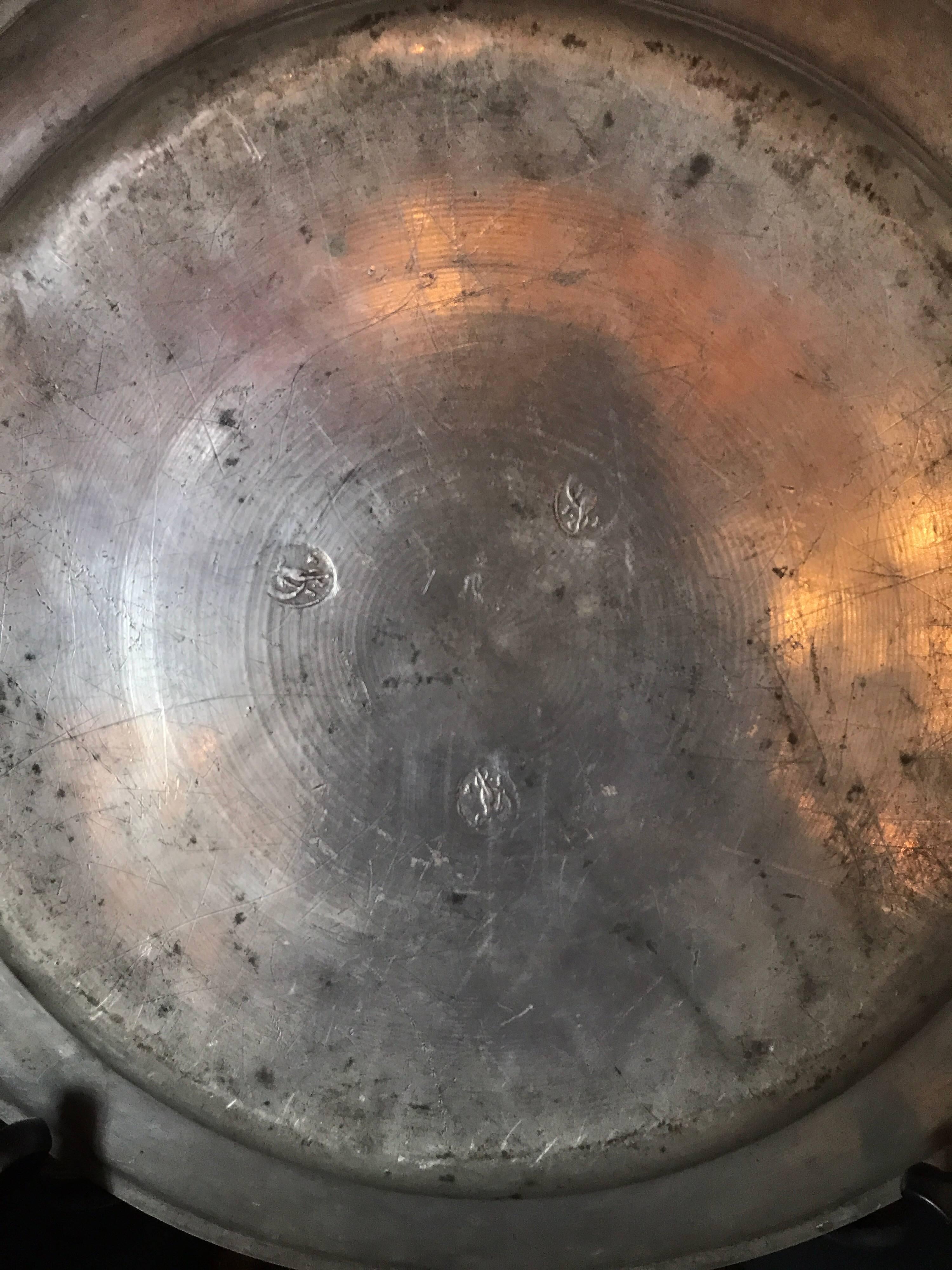 18th Century Pewter Plate For Sale 2