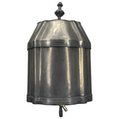 18th Century Pewter Repousse Wall Fountain Lavabo With Brass Spigot