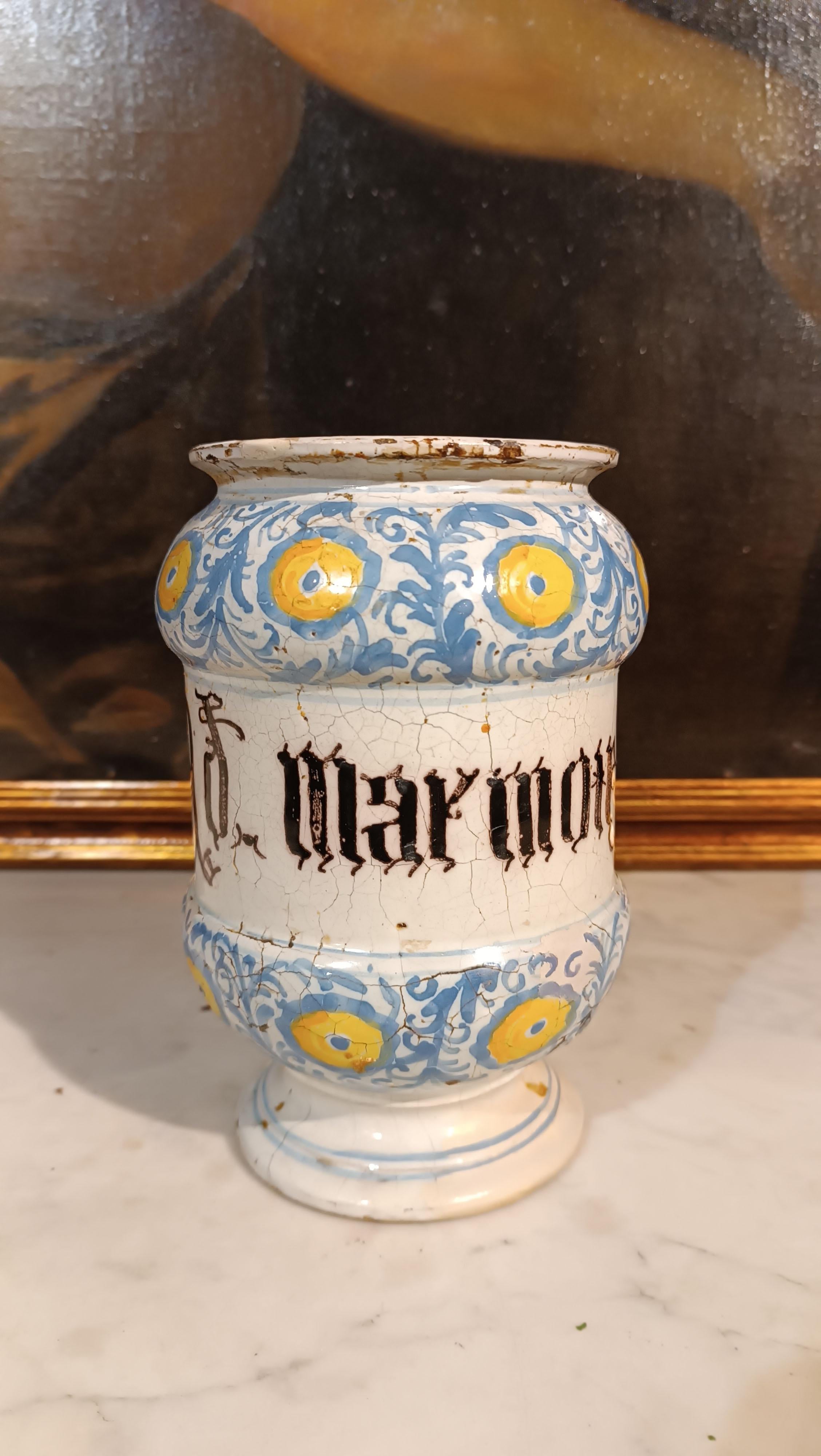 Hand-Crafted 18th CENTURY PHARMACY ALBARELLO FAENZA For Sale