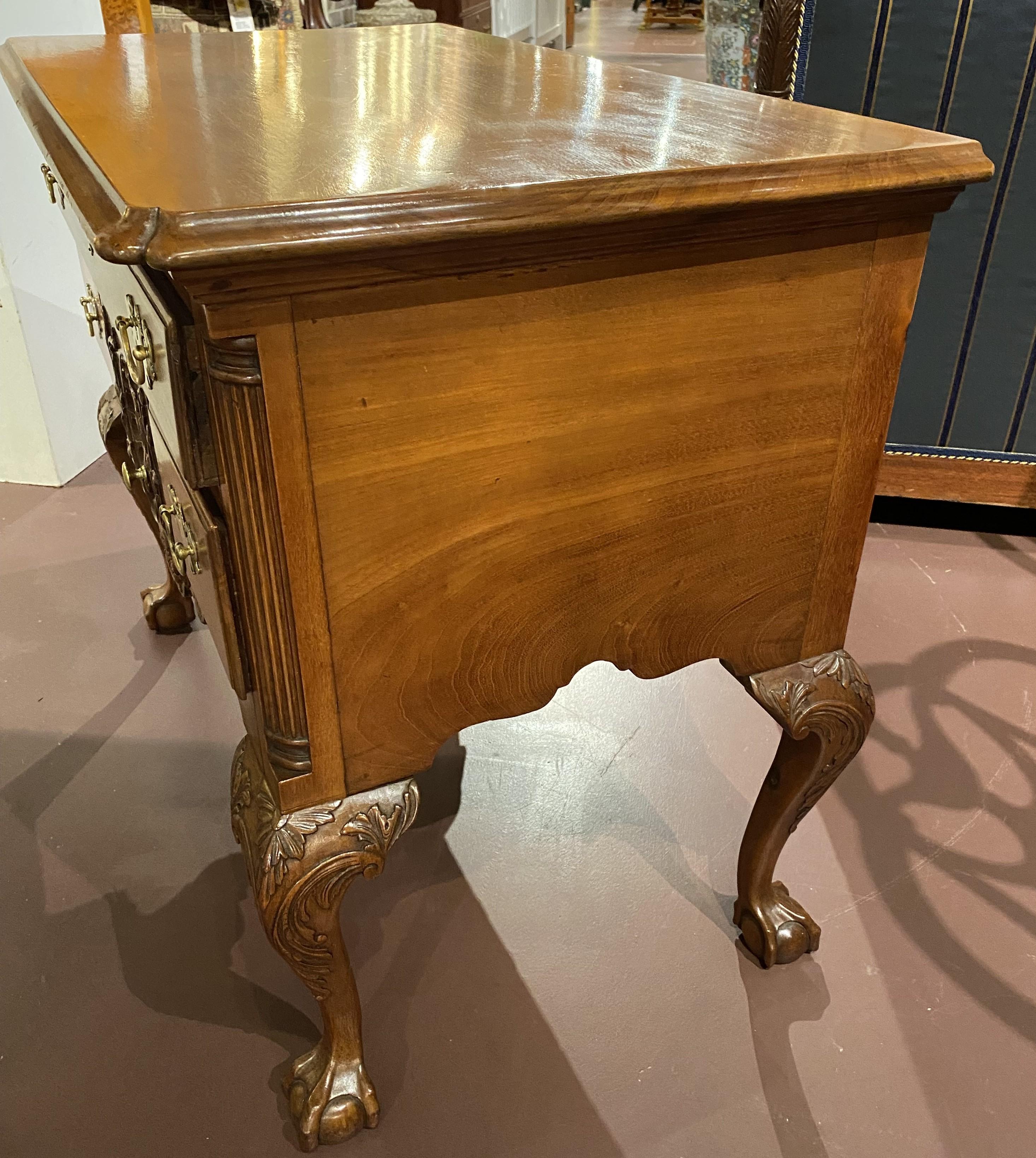 Hand-Carved 18th Century Philadelphia Carved Chippendale Lowboy