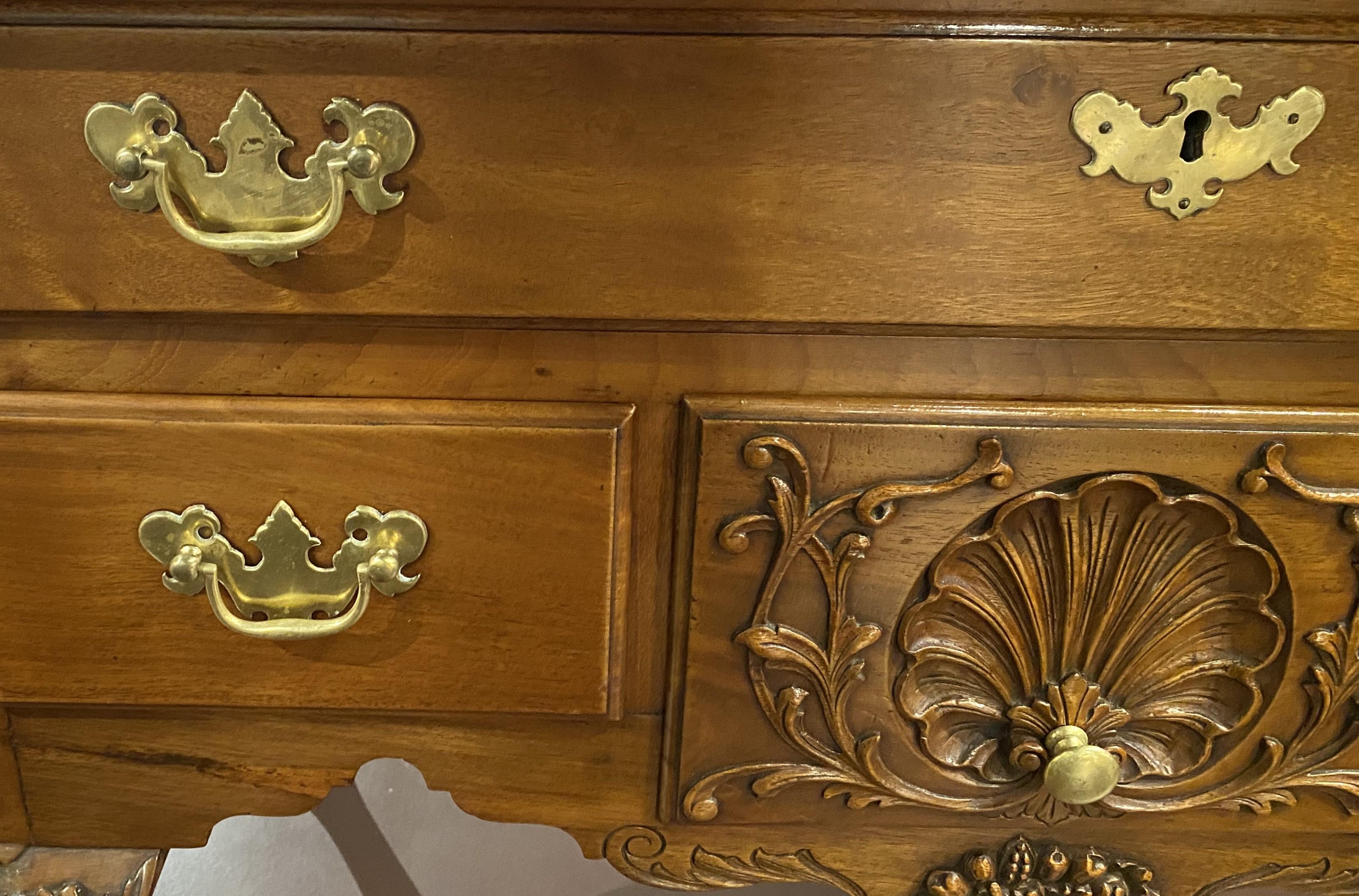 Walnut 18th Century Philadelphia Carved Chippendale Lowboy