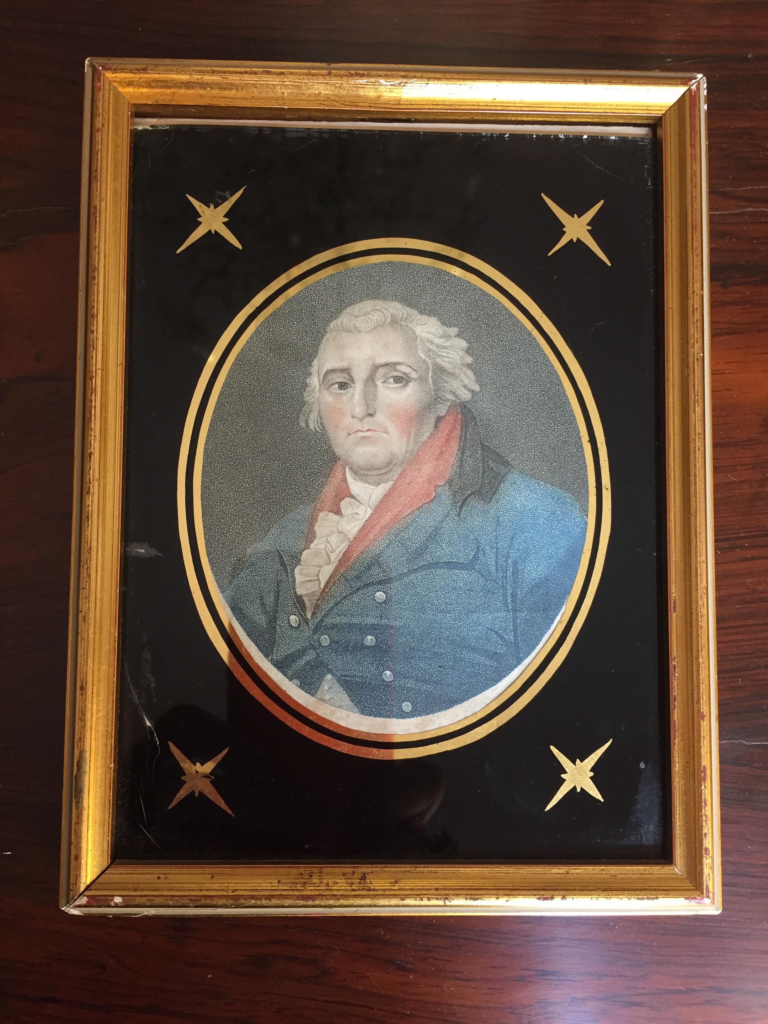 18th Century Philip James Loutherbourg Portrait English Miniature Paper Etching In Good Condition For Sale In Milan, IT