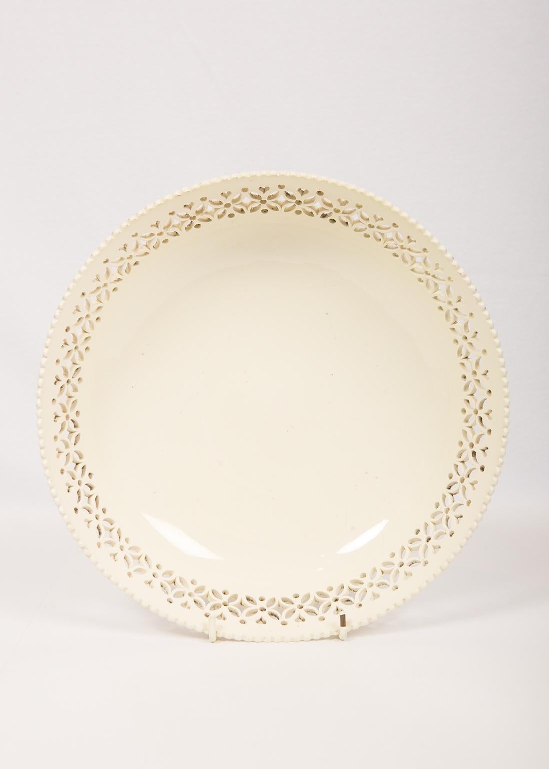 18th Century Pierced Creamware Bowl England circa 1780 1