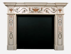 18th Century Pietro Bossi Carrara Marble and Scagliola Chimney Piece