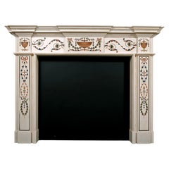 18th Century Pietro Bossi Carrara Marble and Scagliola Chimney Piece