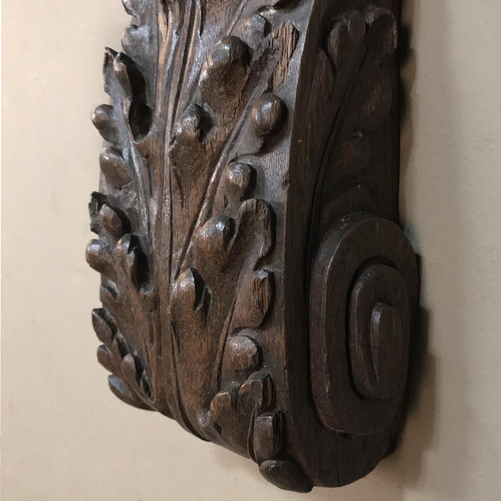 Oak 18th Century Pilaster Carving For Sale