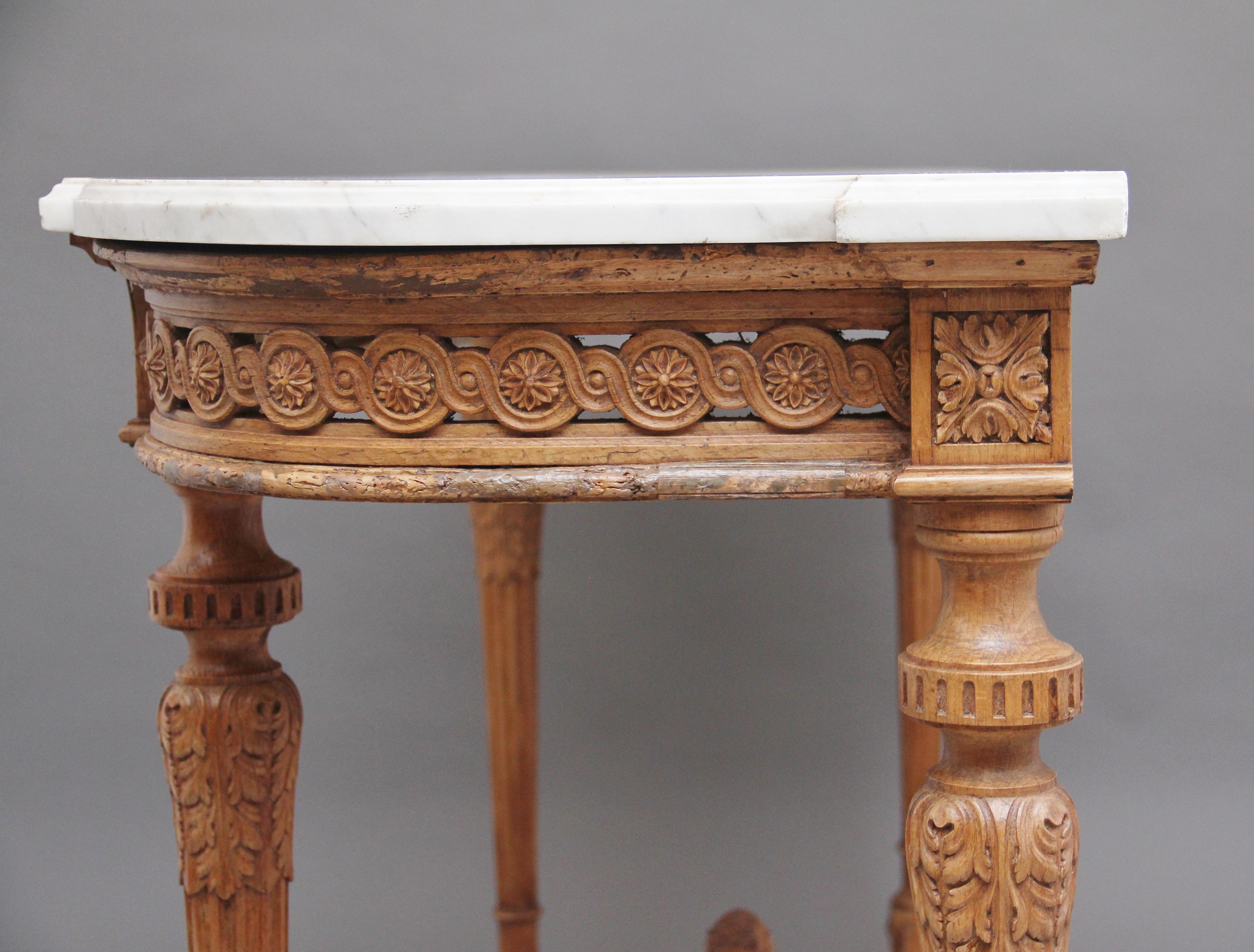 18th Century Pine and Marble Console Table 1