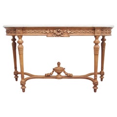 18th Century Pine and Marble Console Table