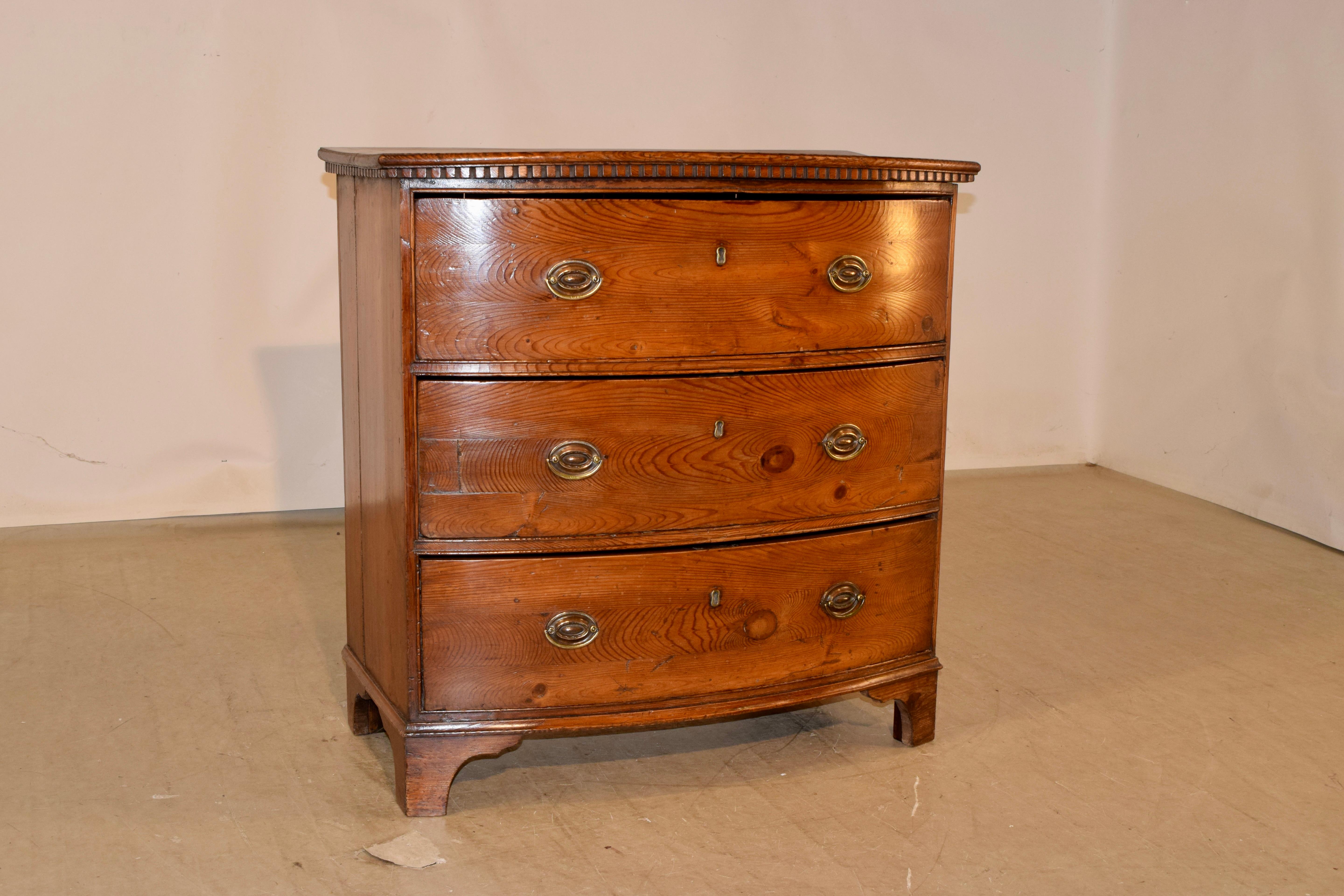 18th Century Pine Bow Front Chest 6