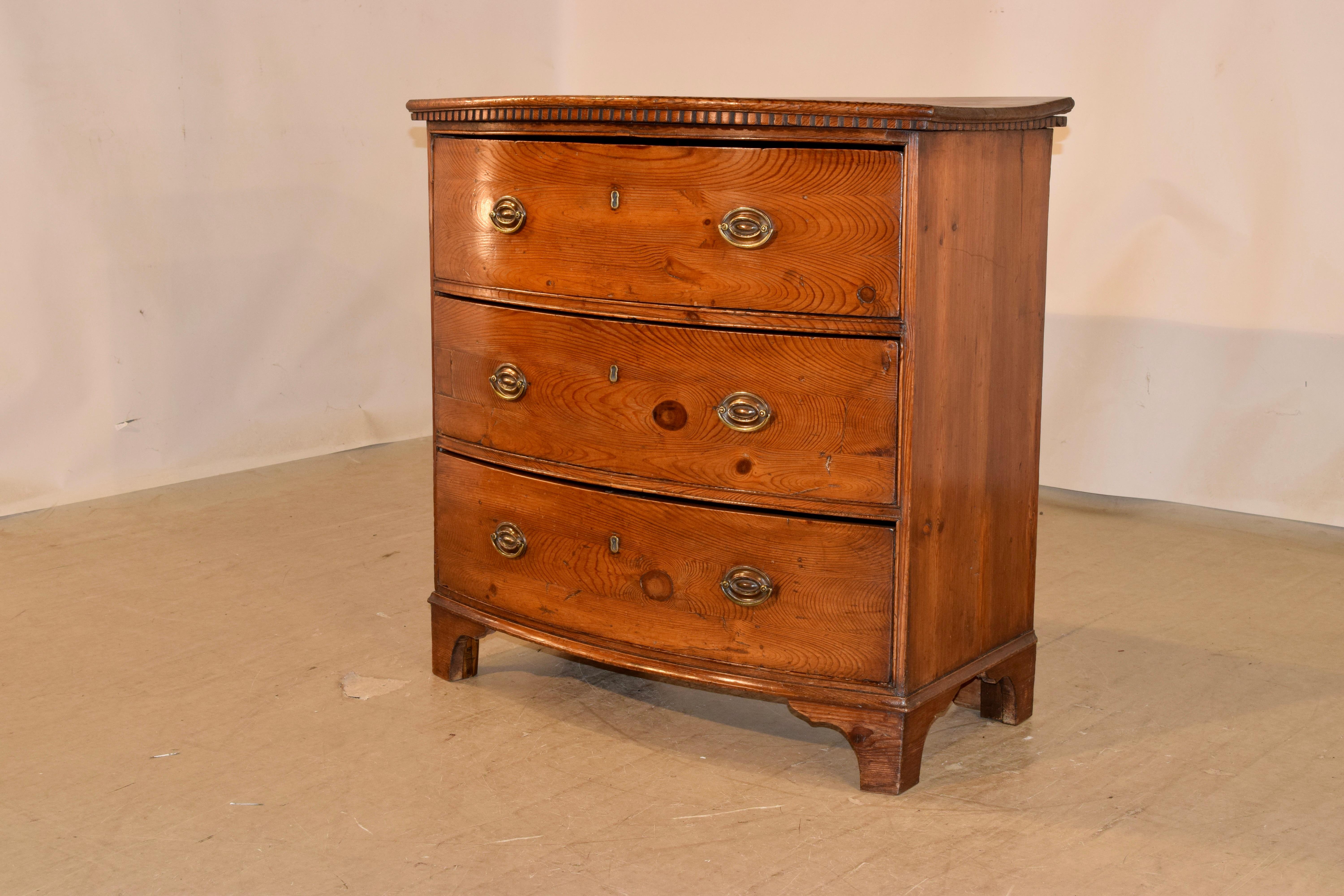 18th Century Pine Bow Front Chest 7
