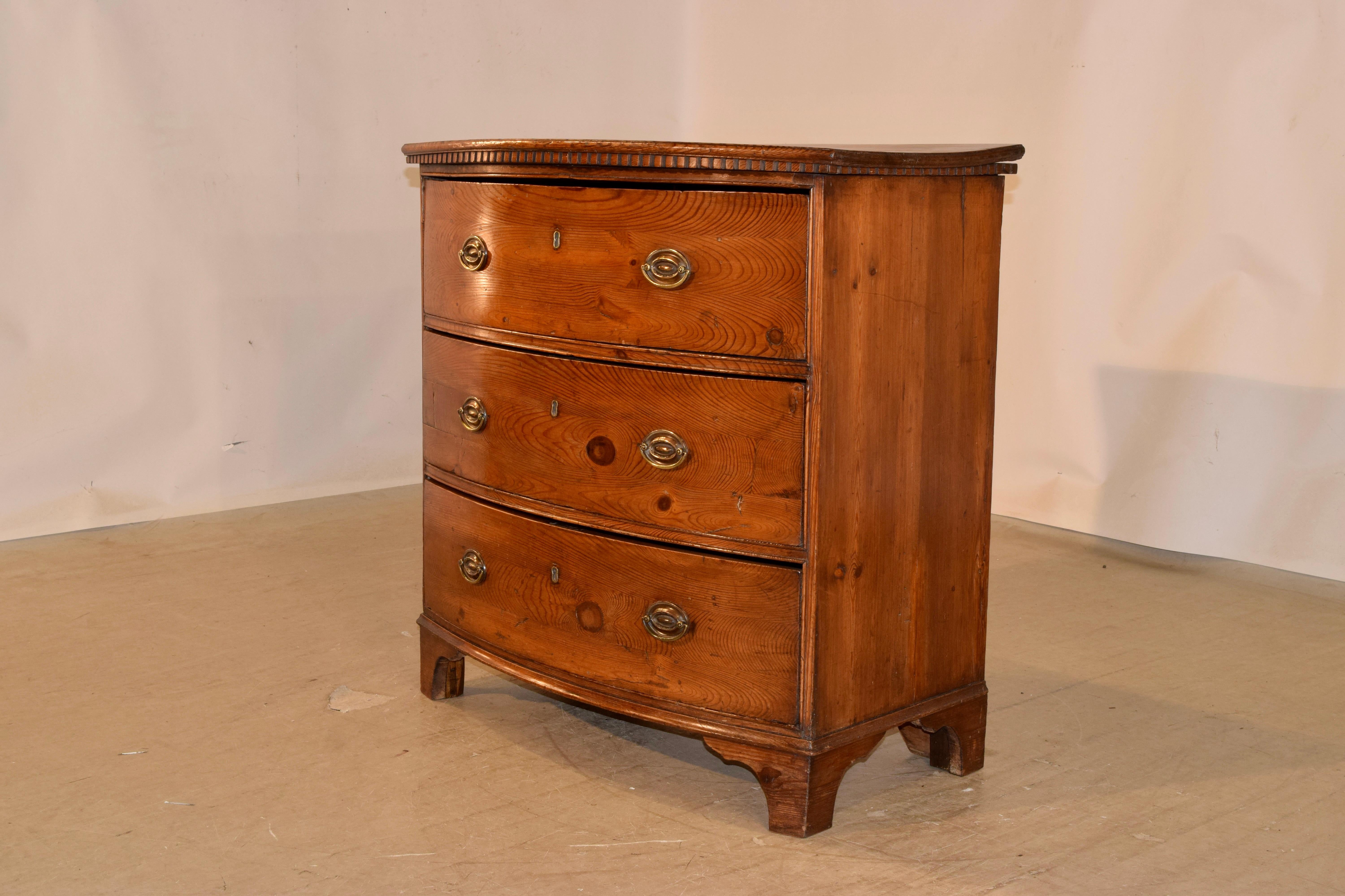18th Century Pine Bow Front Chest 8