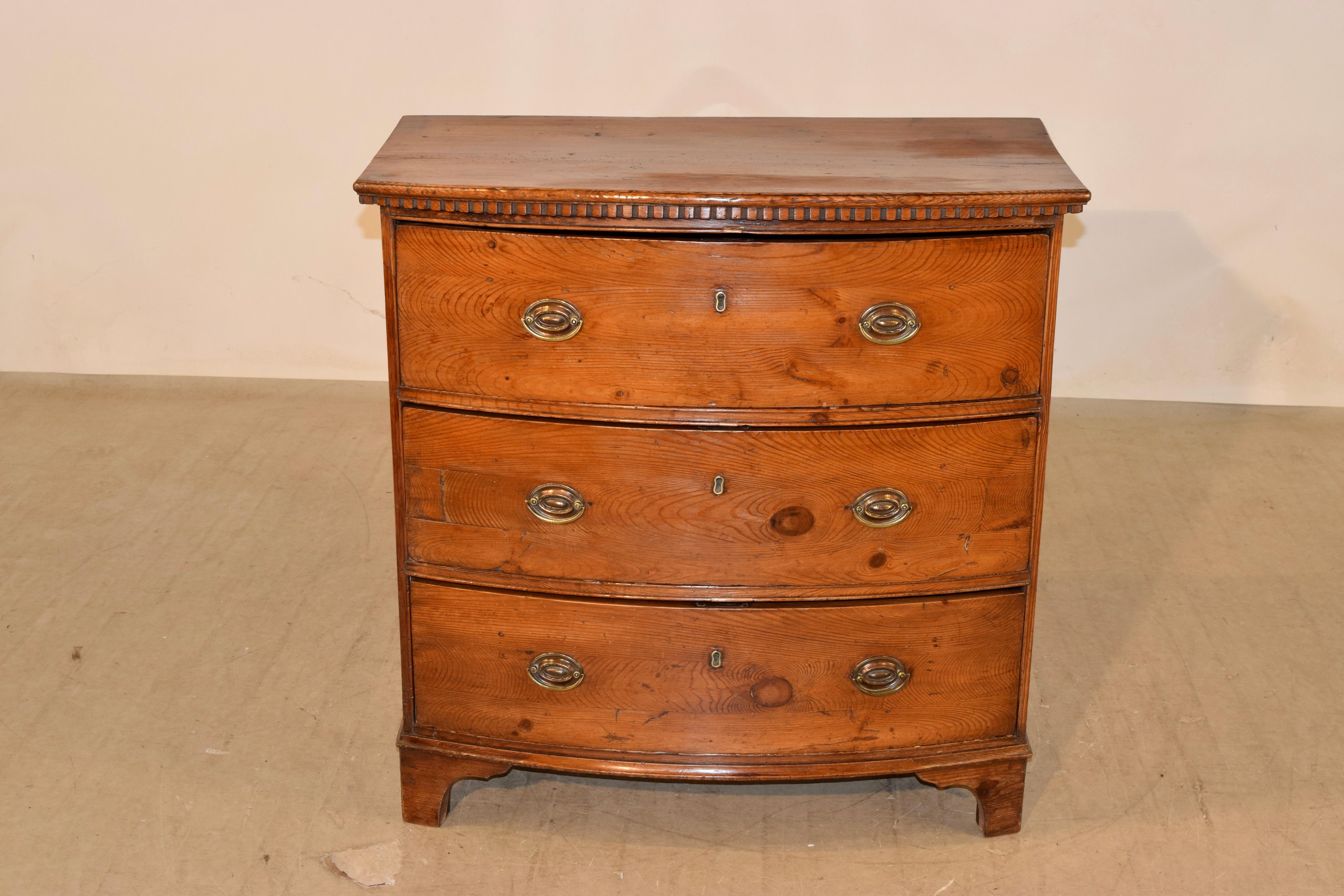 18th Century Pine Bow Front Chest 9