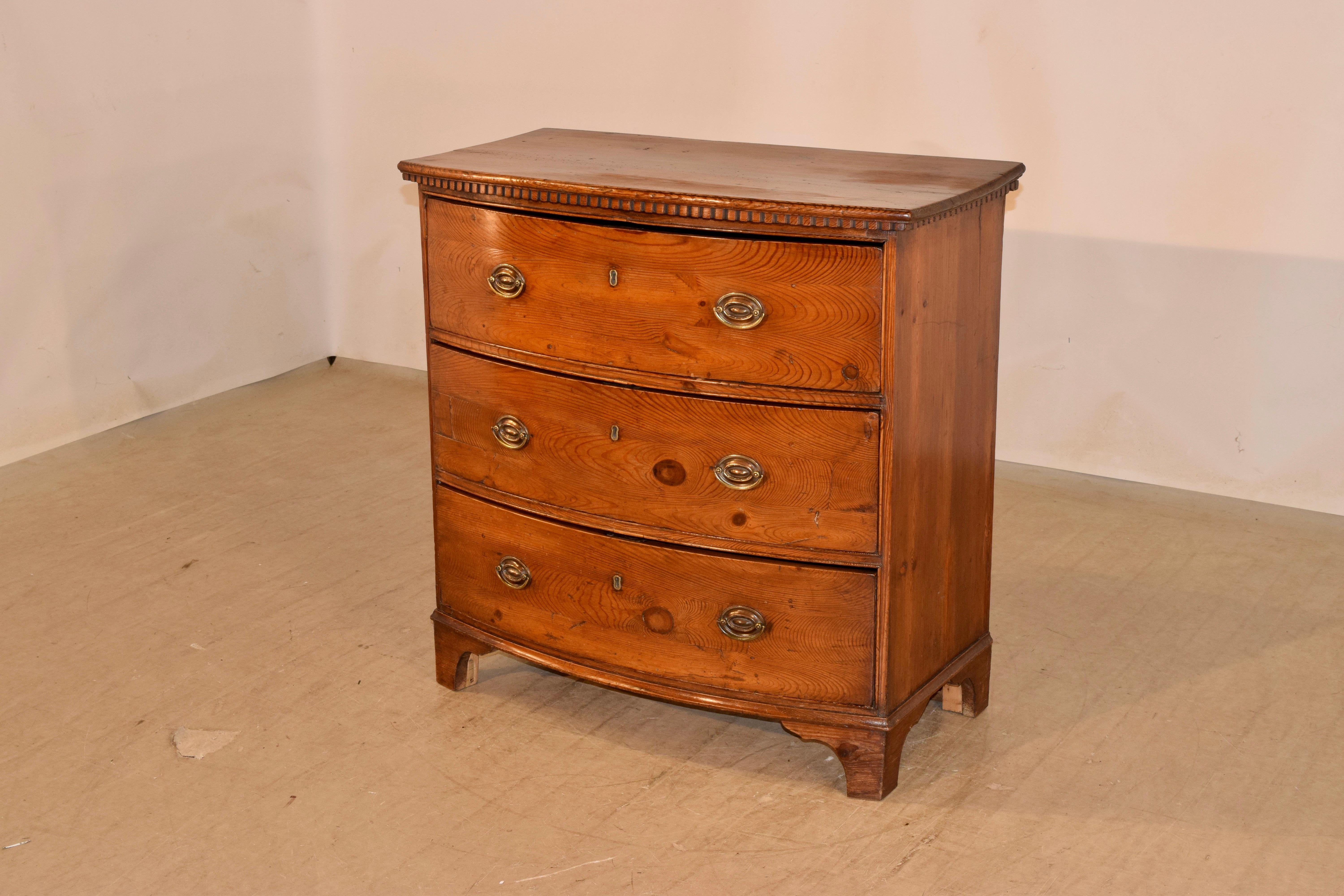Georgian 18th Century Pine Bow Front Chest