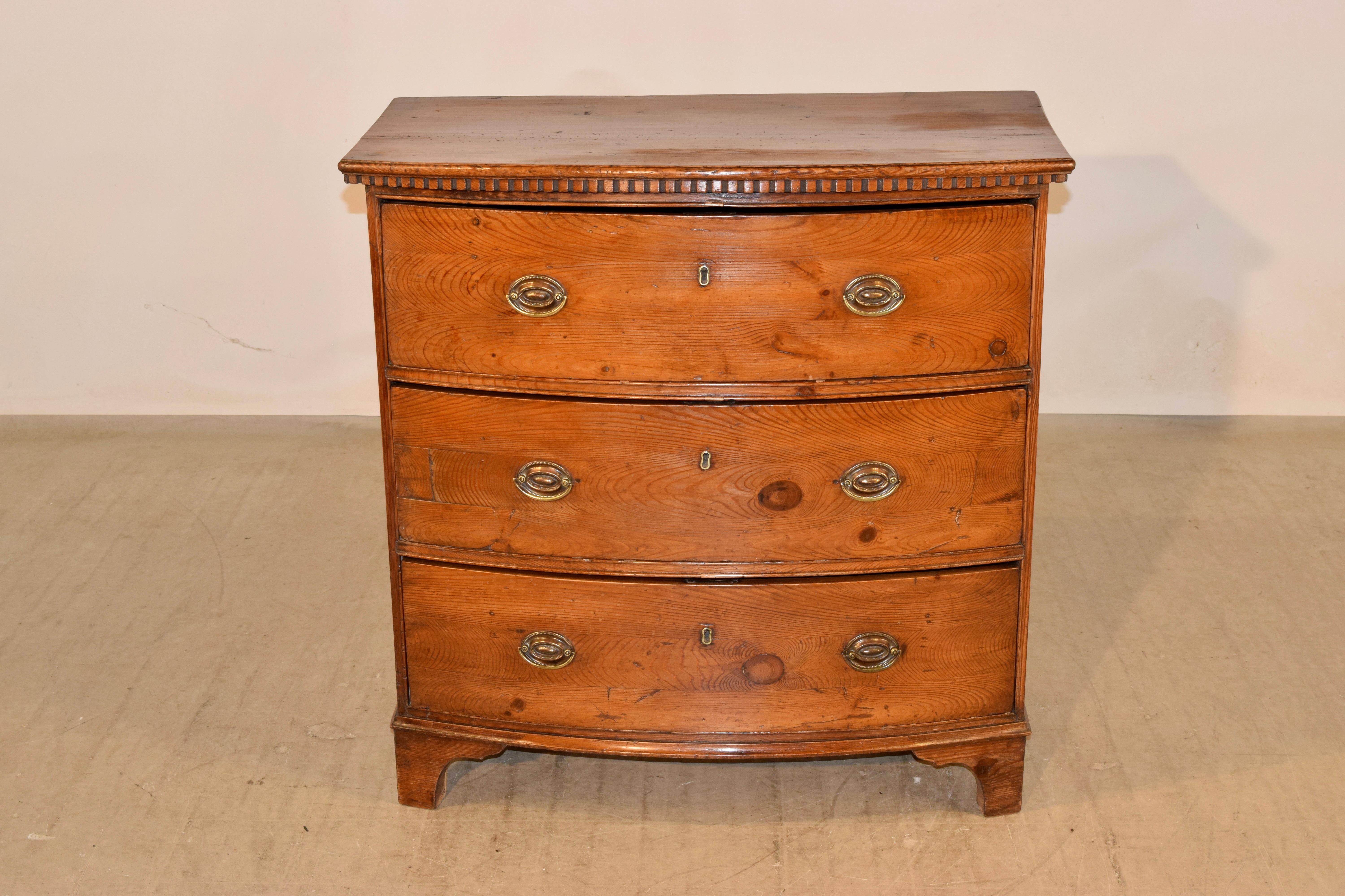 18th Century and Earlier 18th Century Pine Bow Front Chest