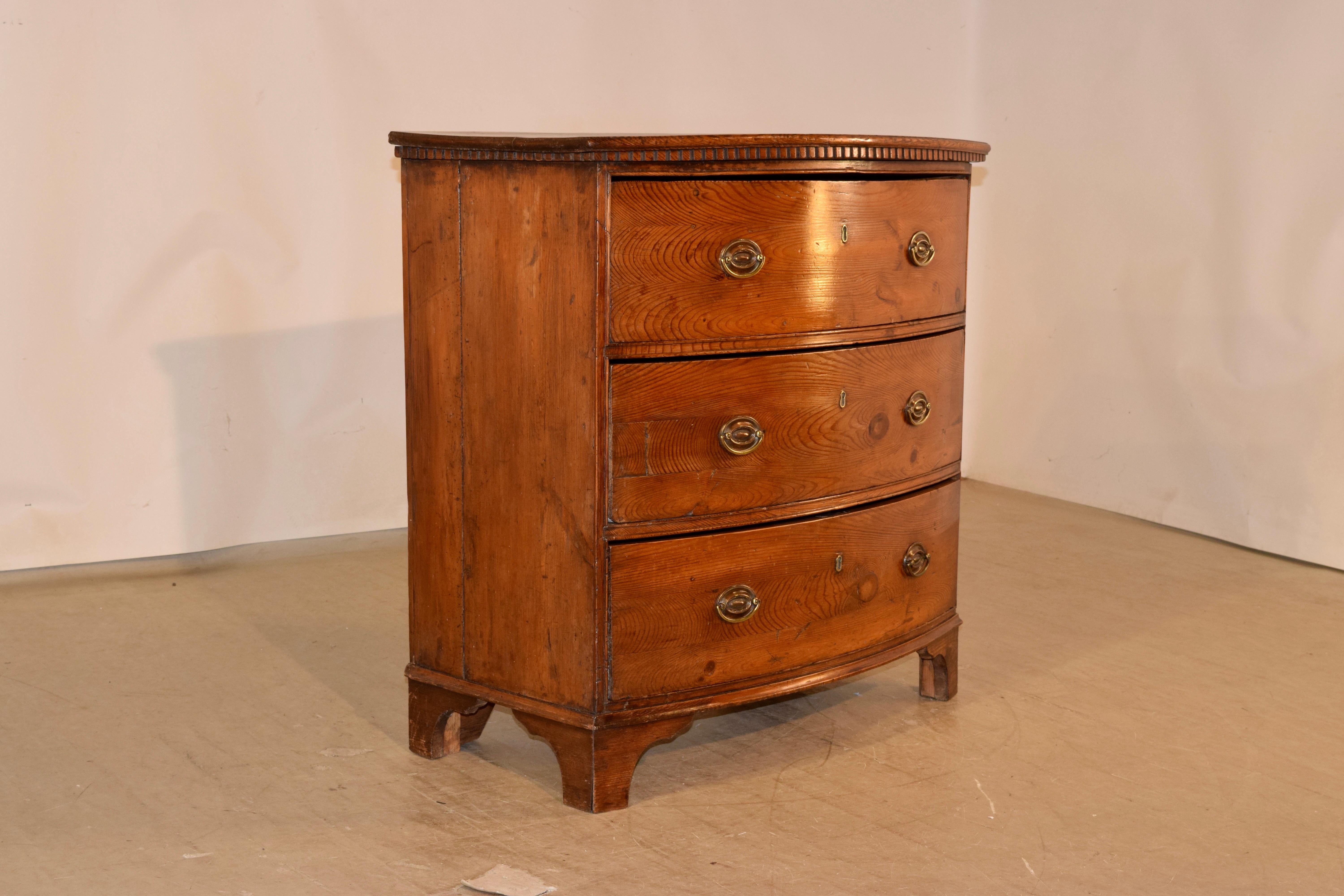 18th Century Pine Bow Front Chest 2