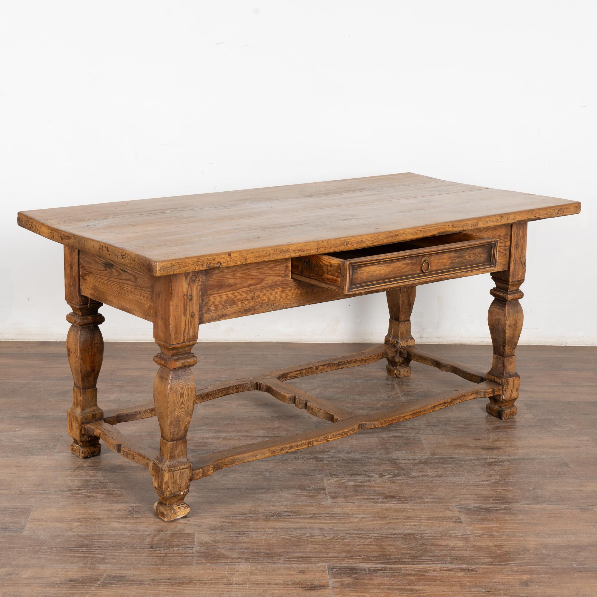 Country 18th Century Pine Library Table Console from Sweden For Sale