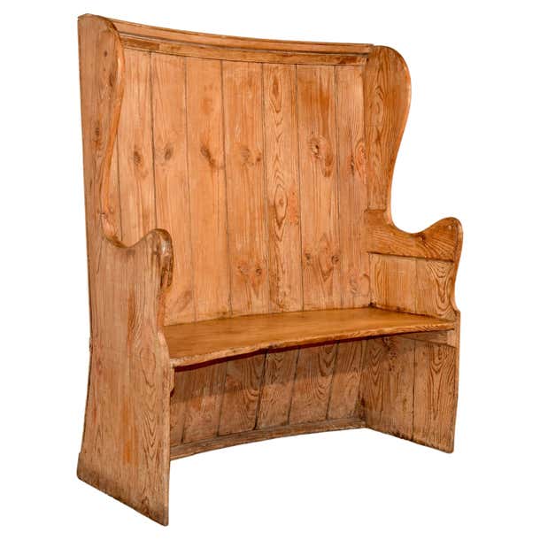 18th Century Pine Settle with Curved Back For Sale at 1stDibs | pine ...
