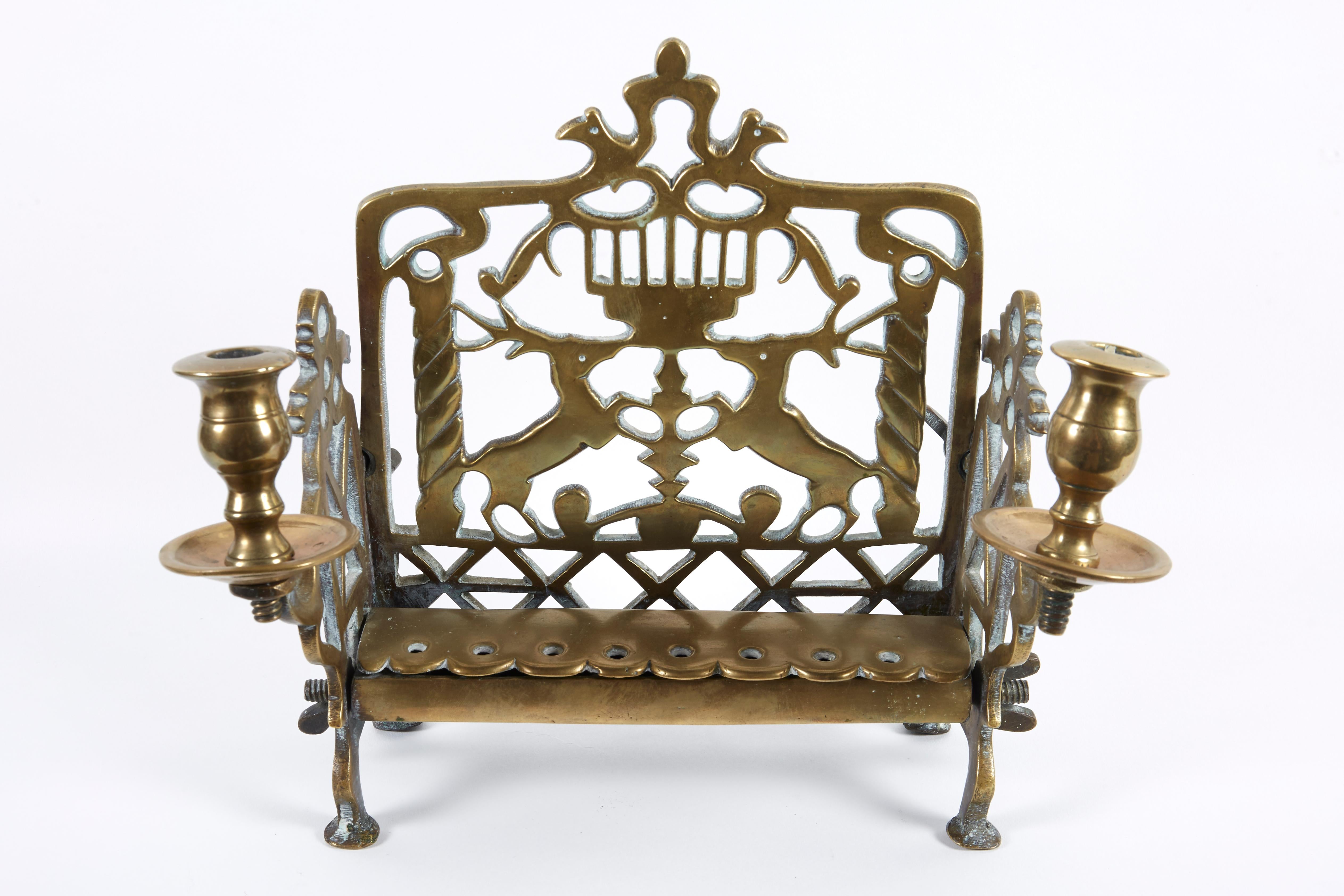 antique brass menorah