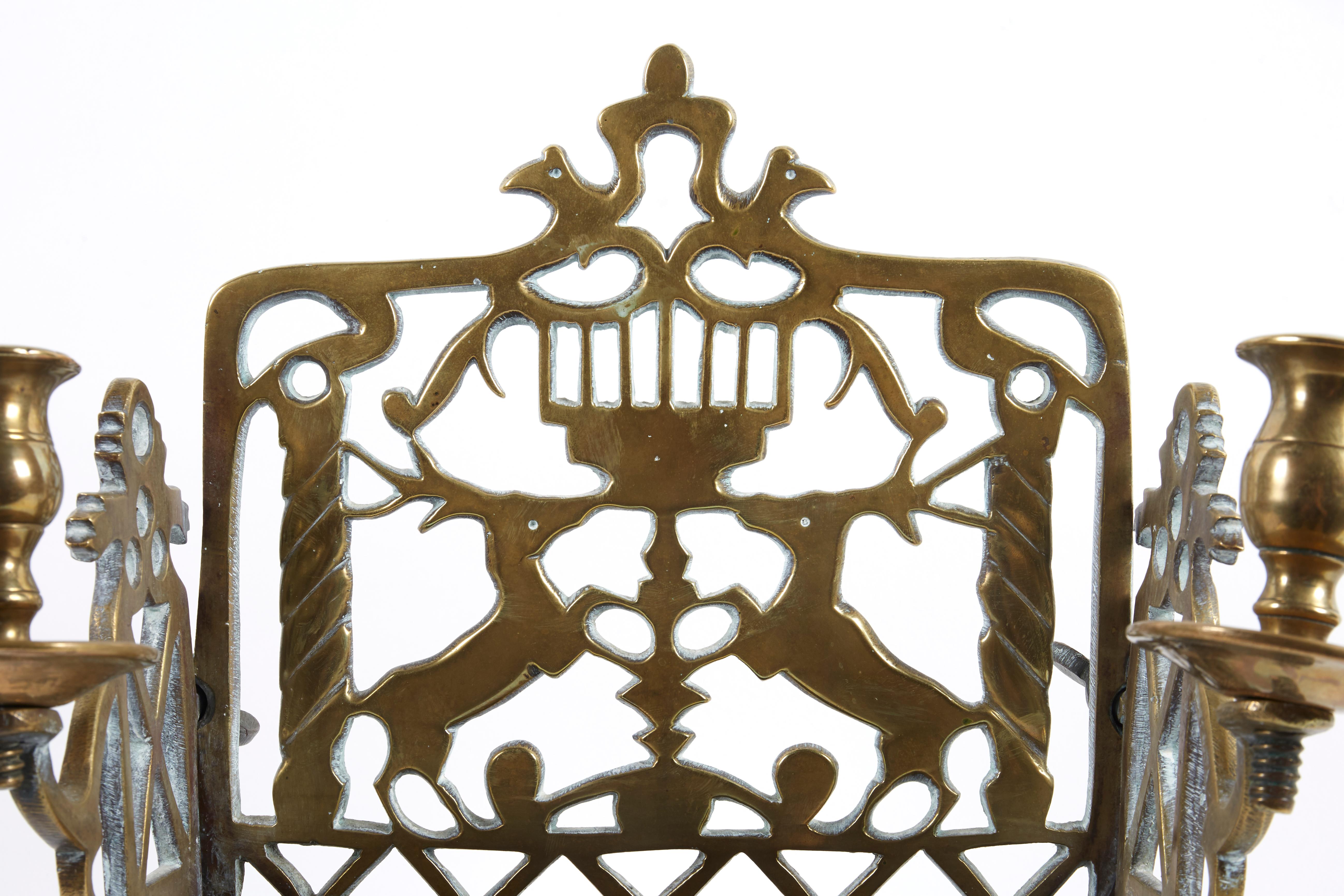 vintage brass menorah