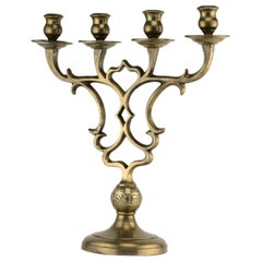 18th Century Polish Brass Shabbat Candelabrum