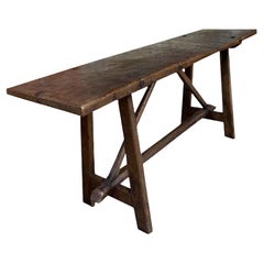 18th Century Polished Walnut Console Table, Italy