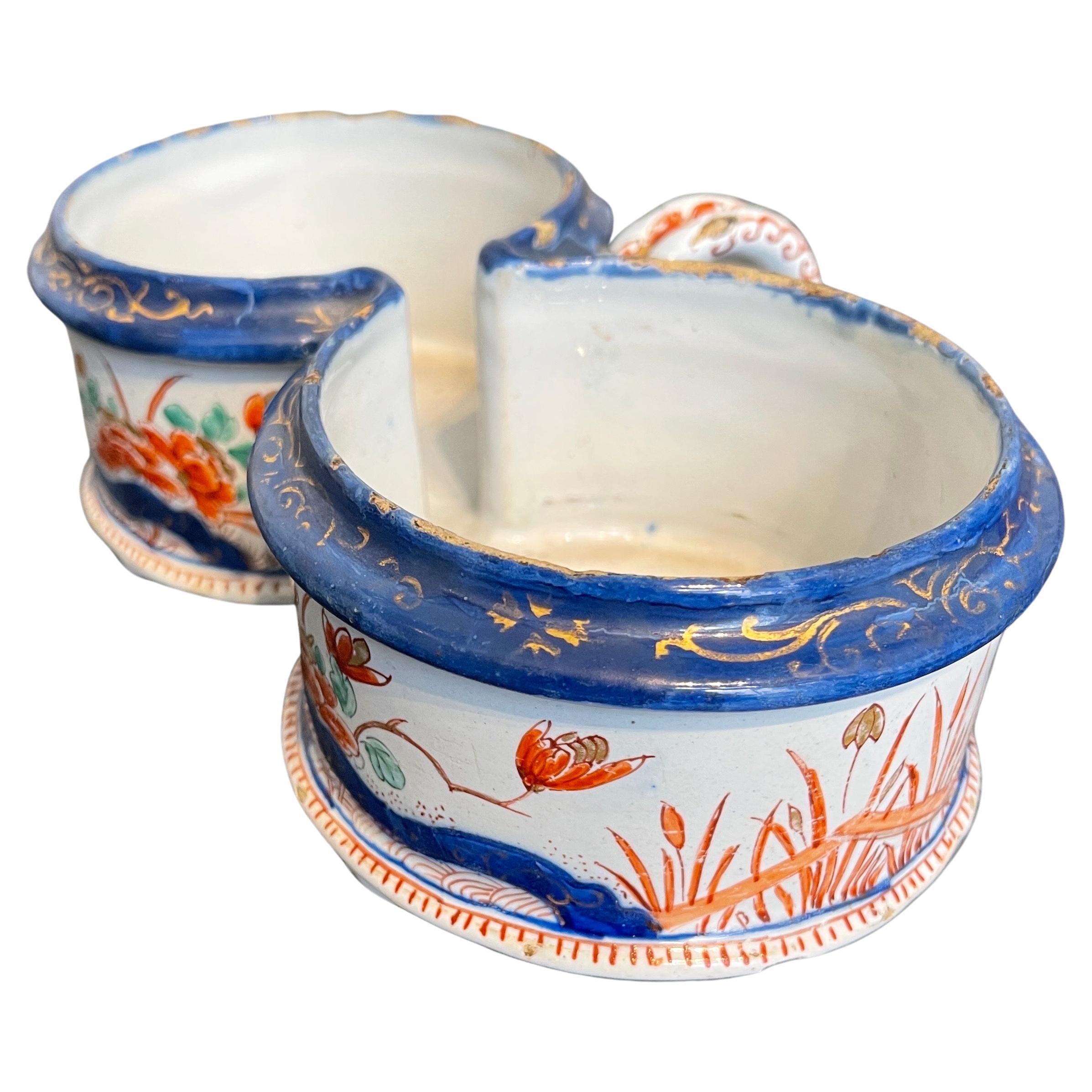 18th Century Polychrome Delft Oil and Vinegar Stand For Sale