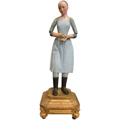 18th Century Polychrome French Female Sculpture "Santa Rita"