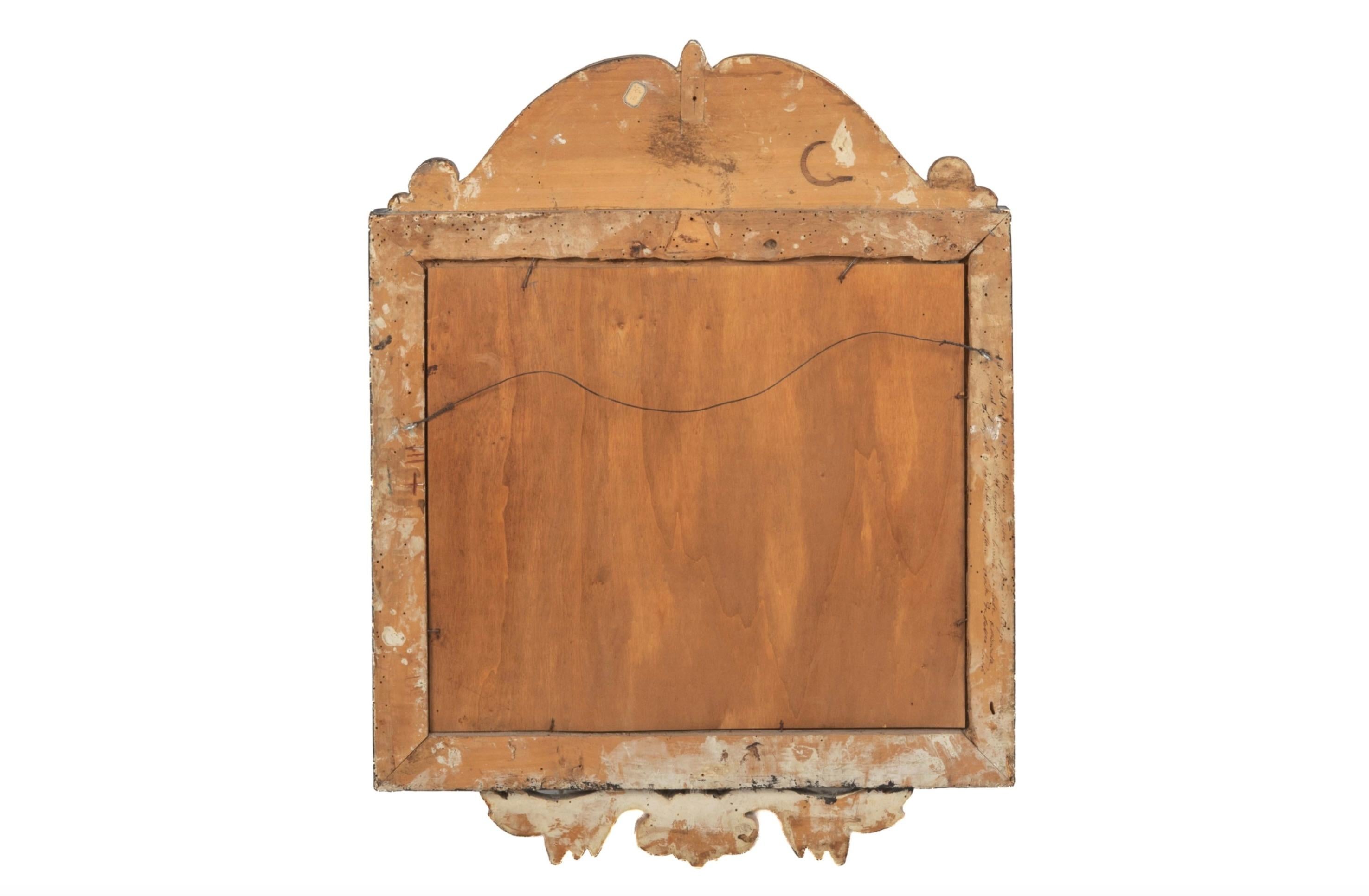 Miroir à fronton polychrome du 18e siècle en vente 4