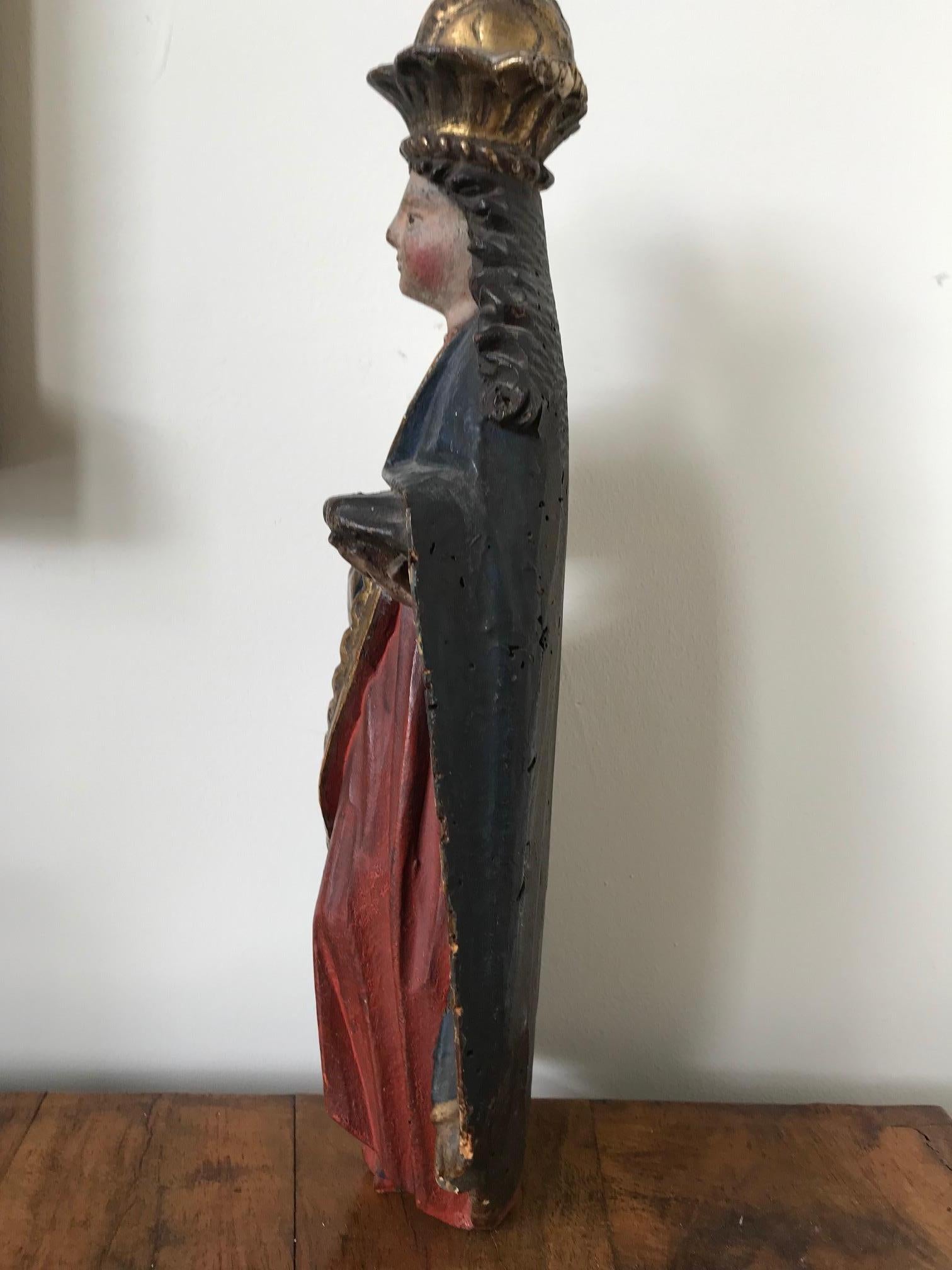 18th Century Polychrome Statue For Sale 5