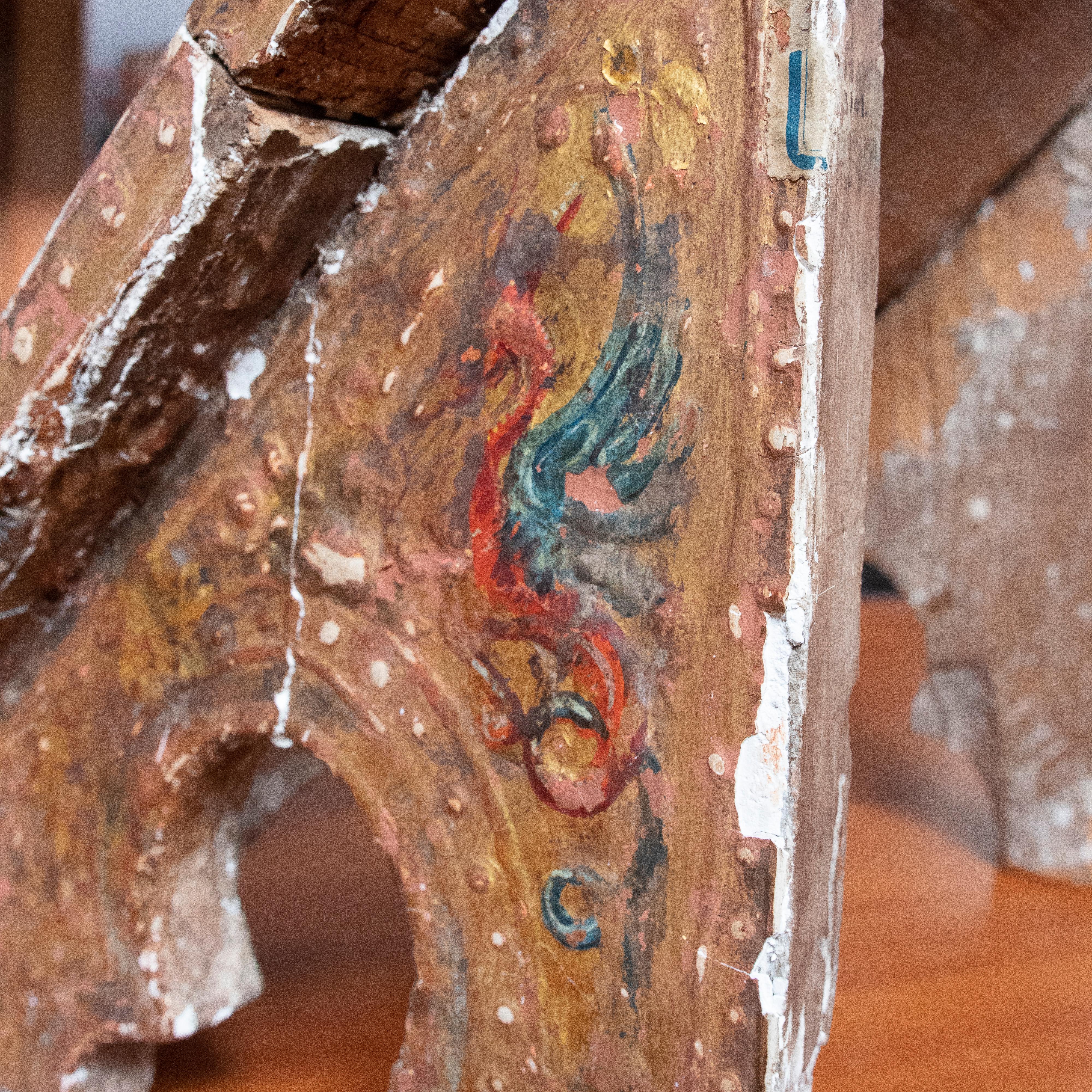 18th Century Polychrome Wooden Bookrest For Sale 9