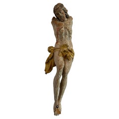 18th Century Carved Corpus Christi, Christ on the Cross, Italian