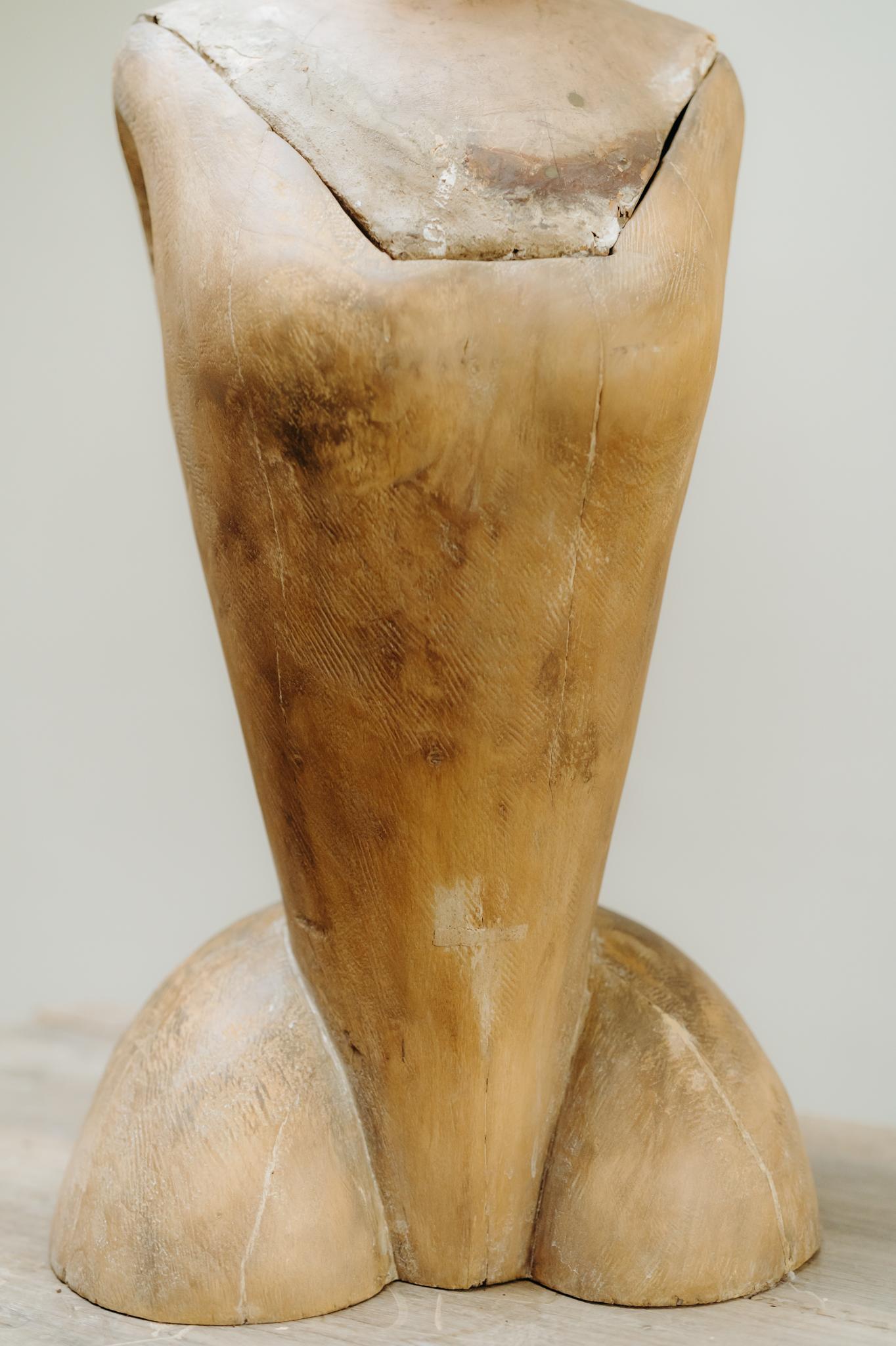 figura de santos de madera de pino policromada del siglo xviii/maniquí de procesión/capipote en venta 6