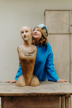 18th century polychromed pinewood santos figure/procession mannequin/capipote