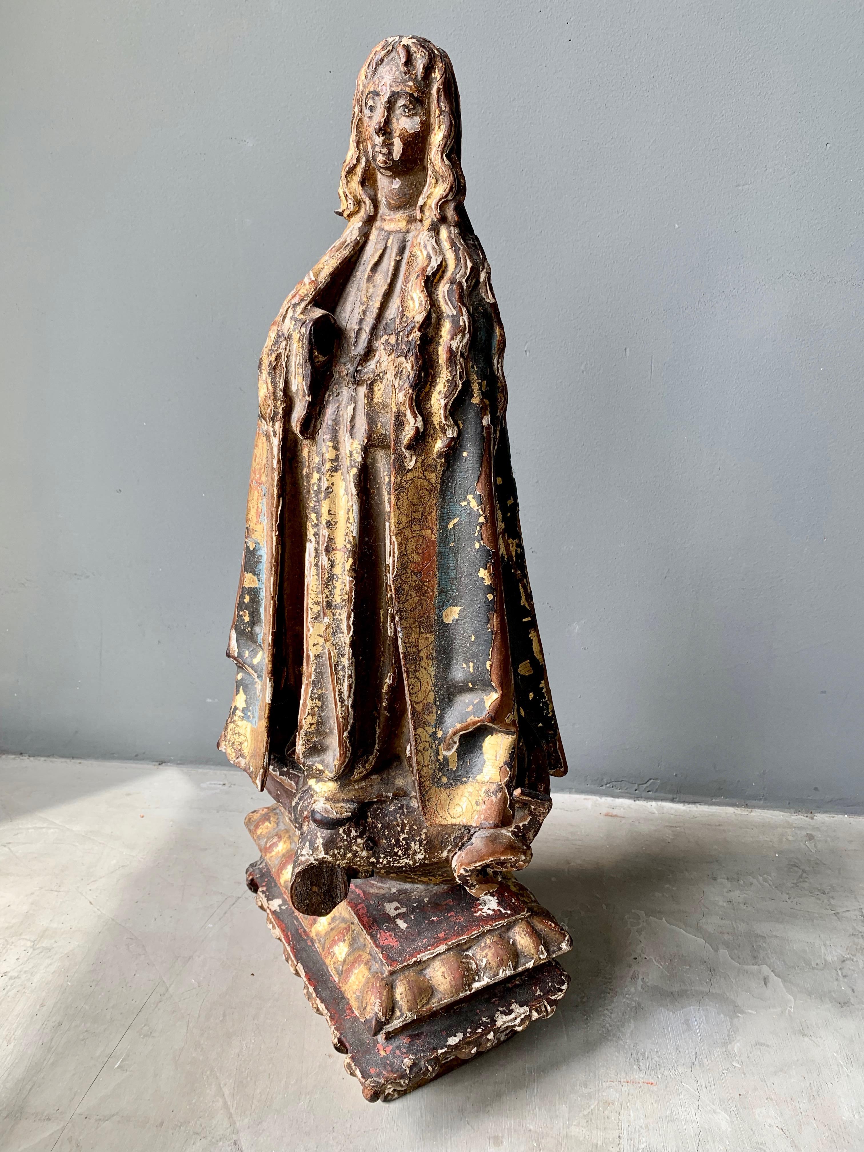 18th Century Polychromed Santo In Good Condition For Sale In Los Angeles, CA