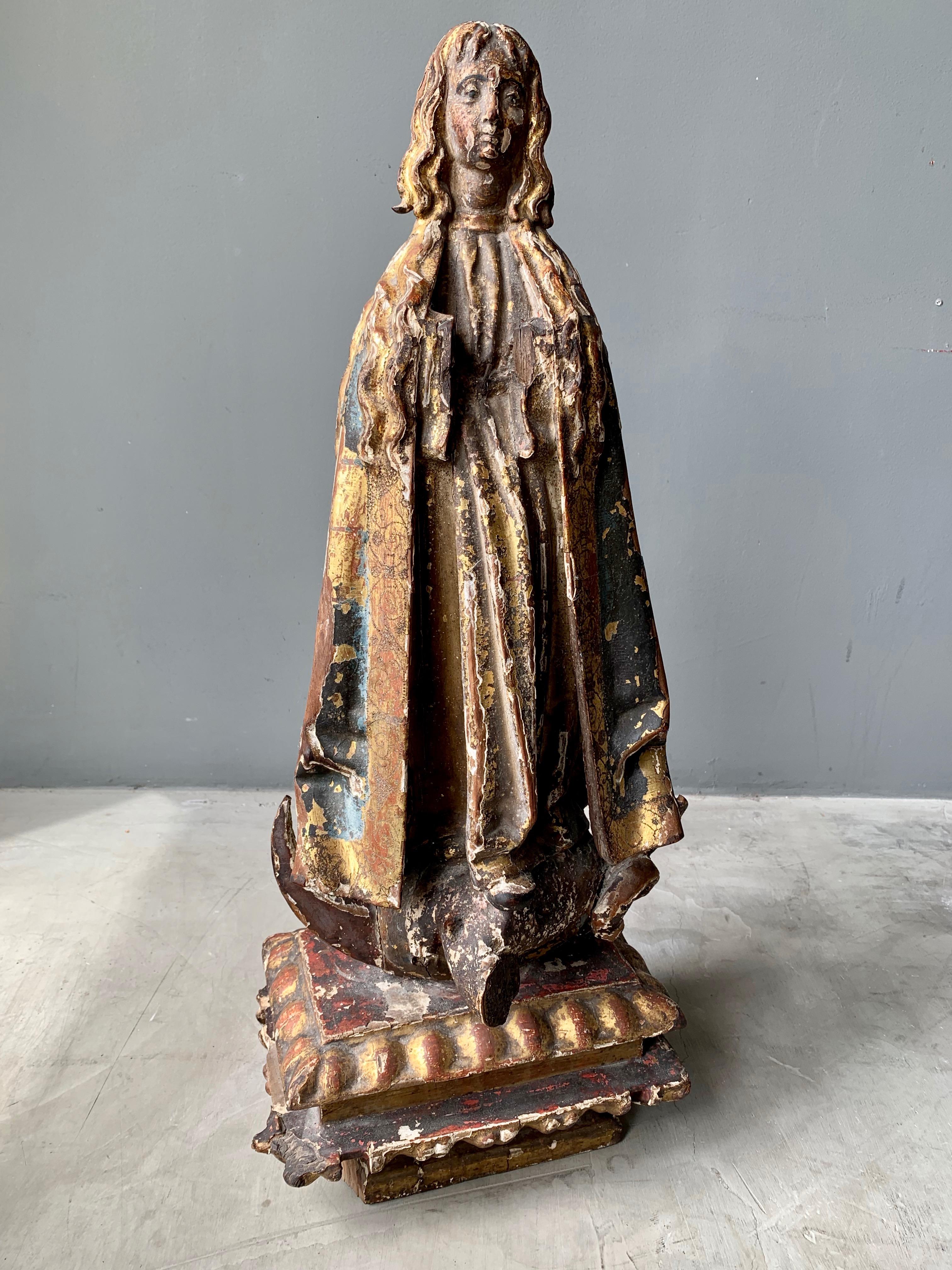 XVIIIe siècle Santo polychrome du 18e siècle en vente