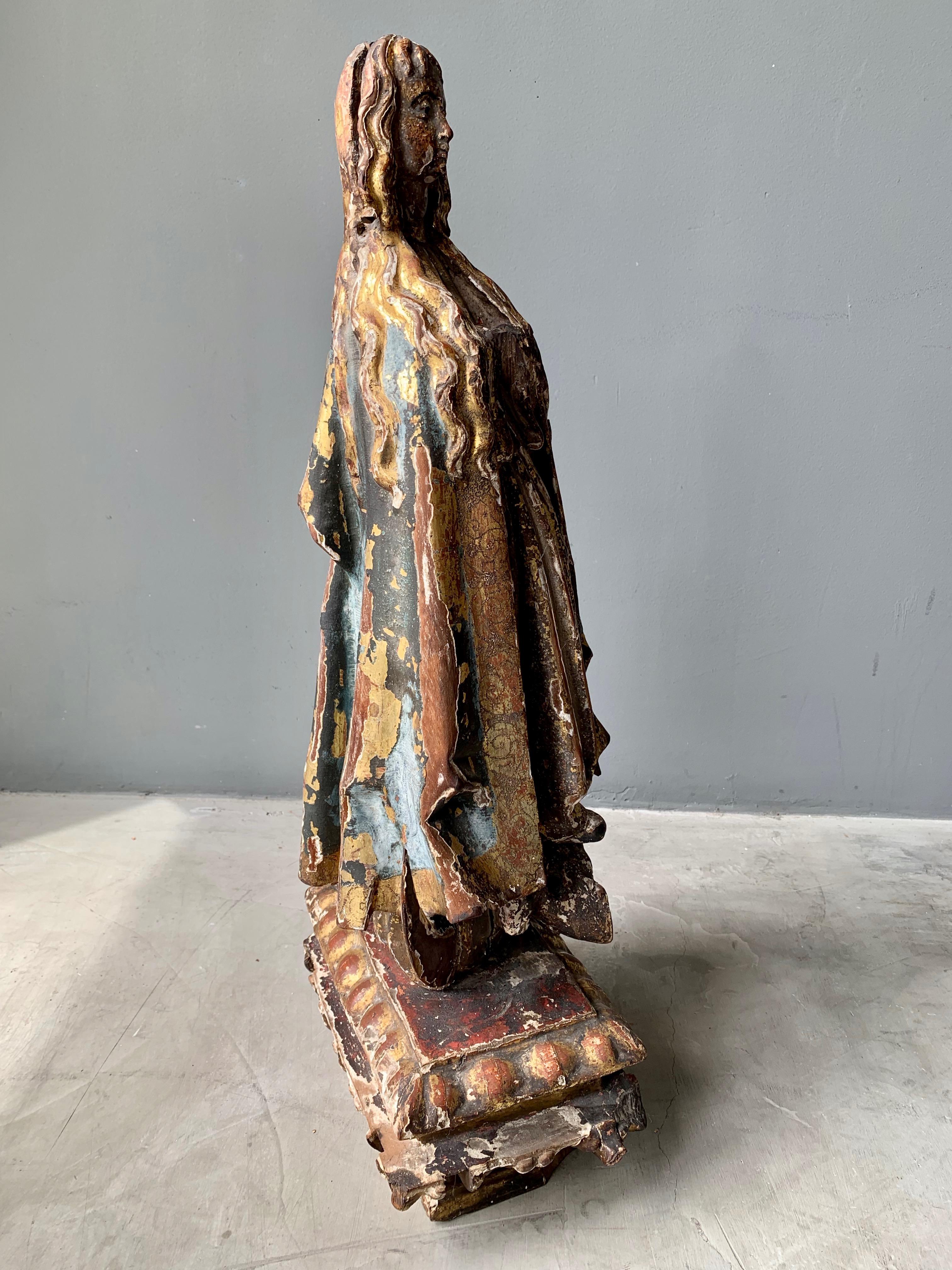 18th Century Polychromed Santo For Sale 3