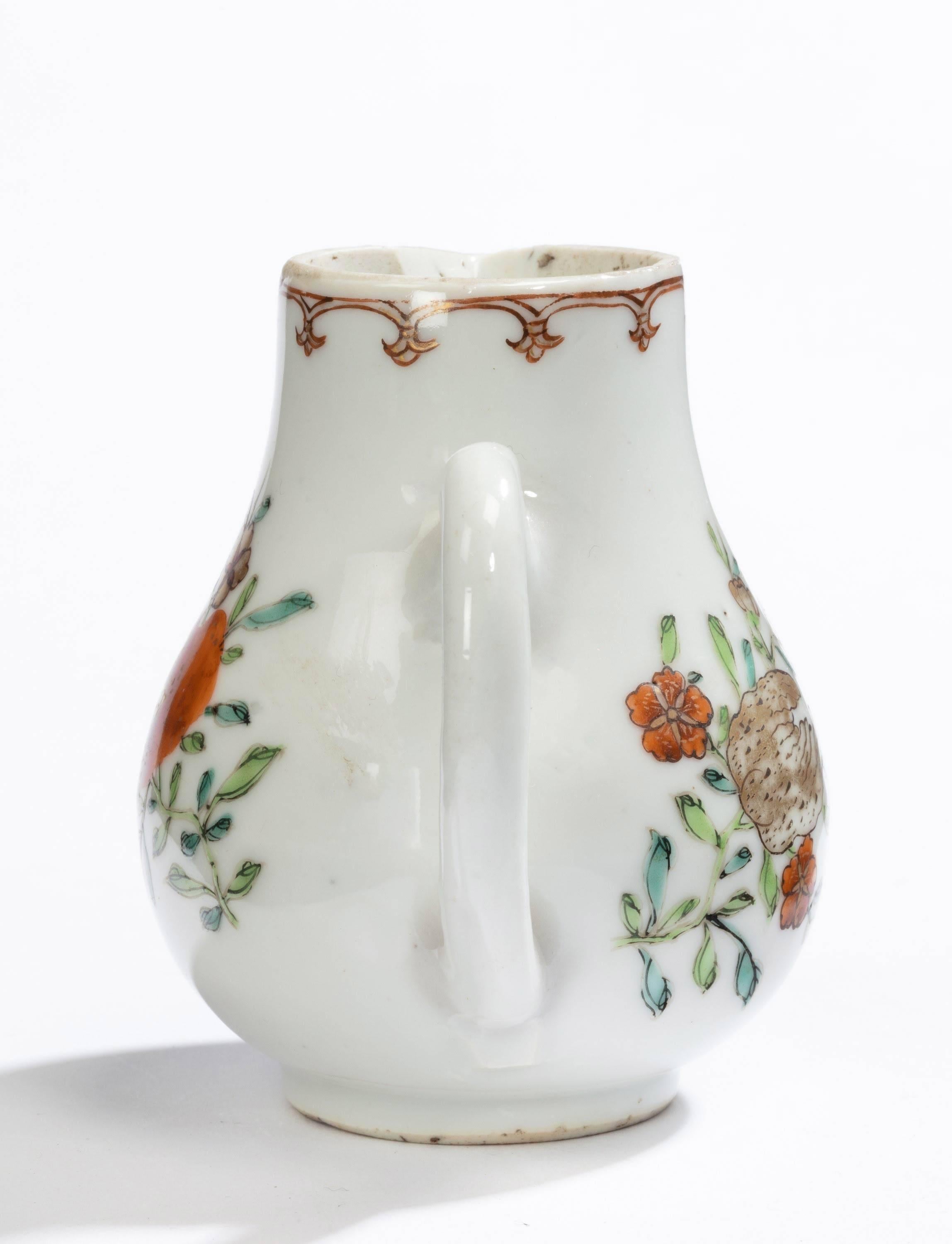 English 18th Century Porcelain Sparrow Beak Jug For Sale