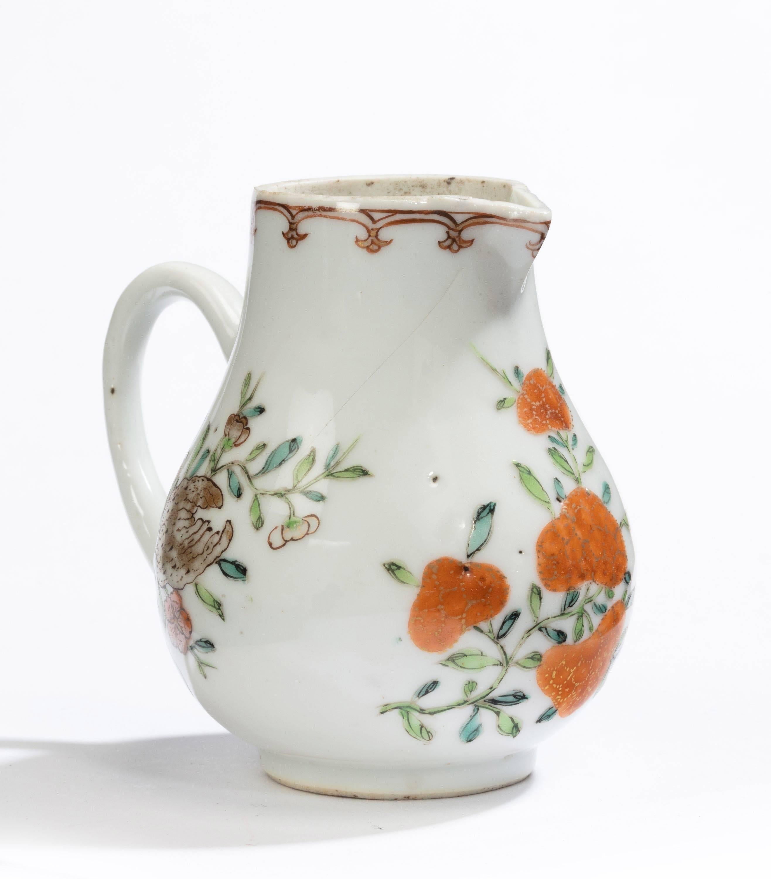 18th Century Porcelain Sparrow Beak Jug In Excellent Condition For Sale In Peterborough, Northamptonshire