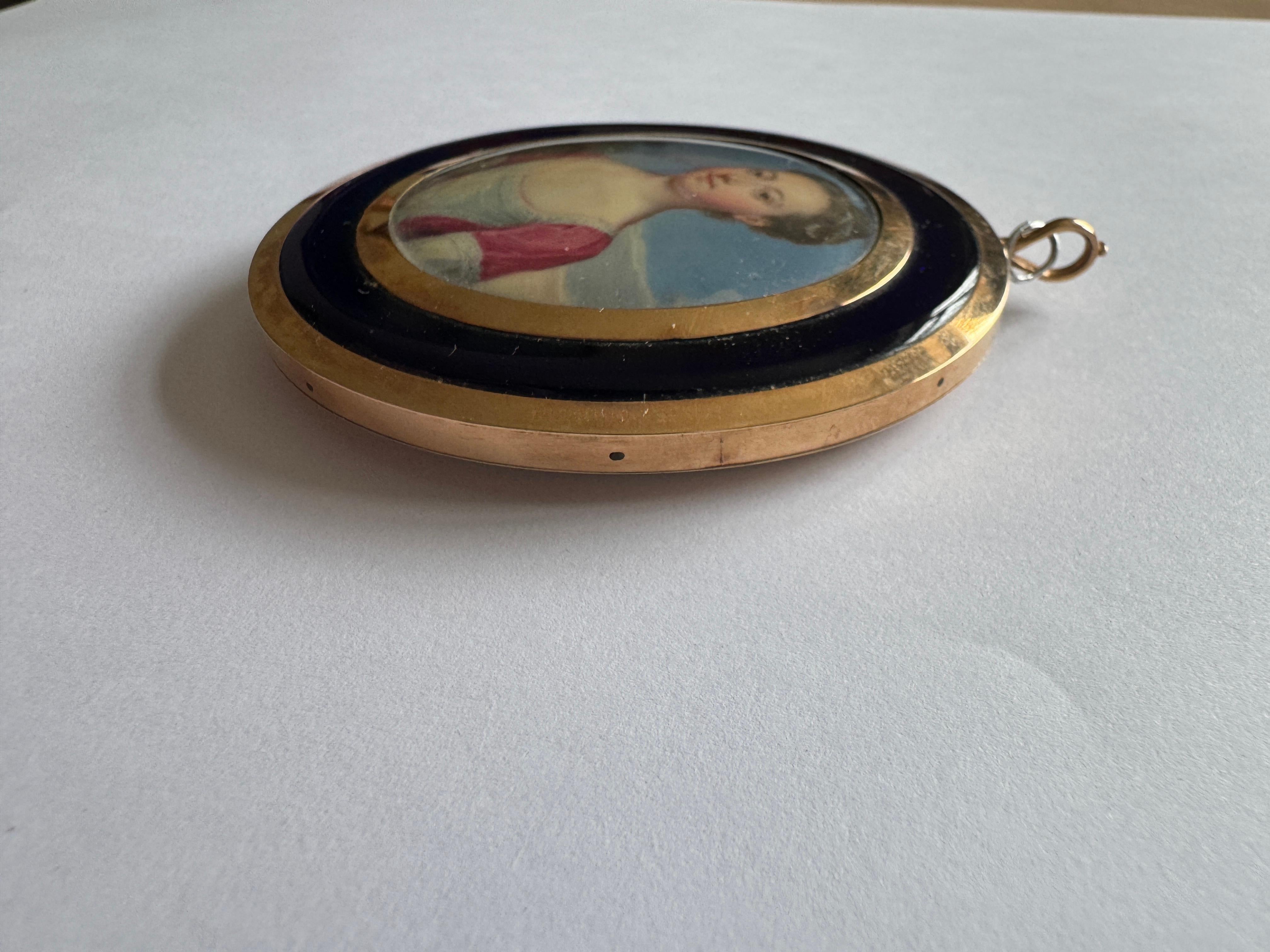 Hand-Painted 18th Century Portrait Miniature Attributed to Christian Friedrich Zincke For Sale