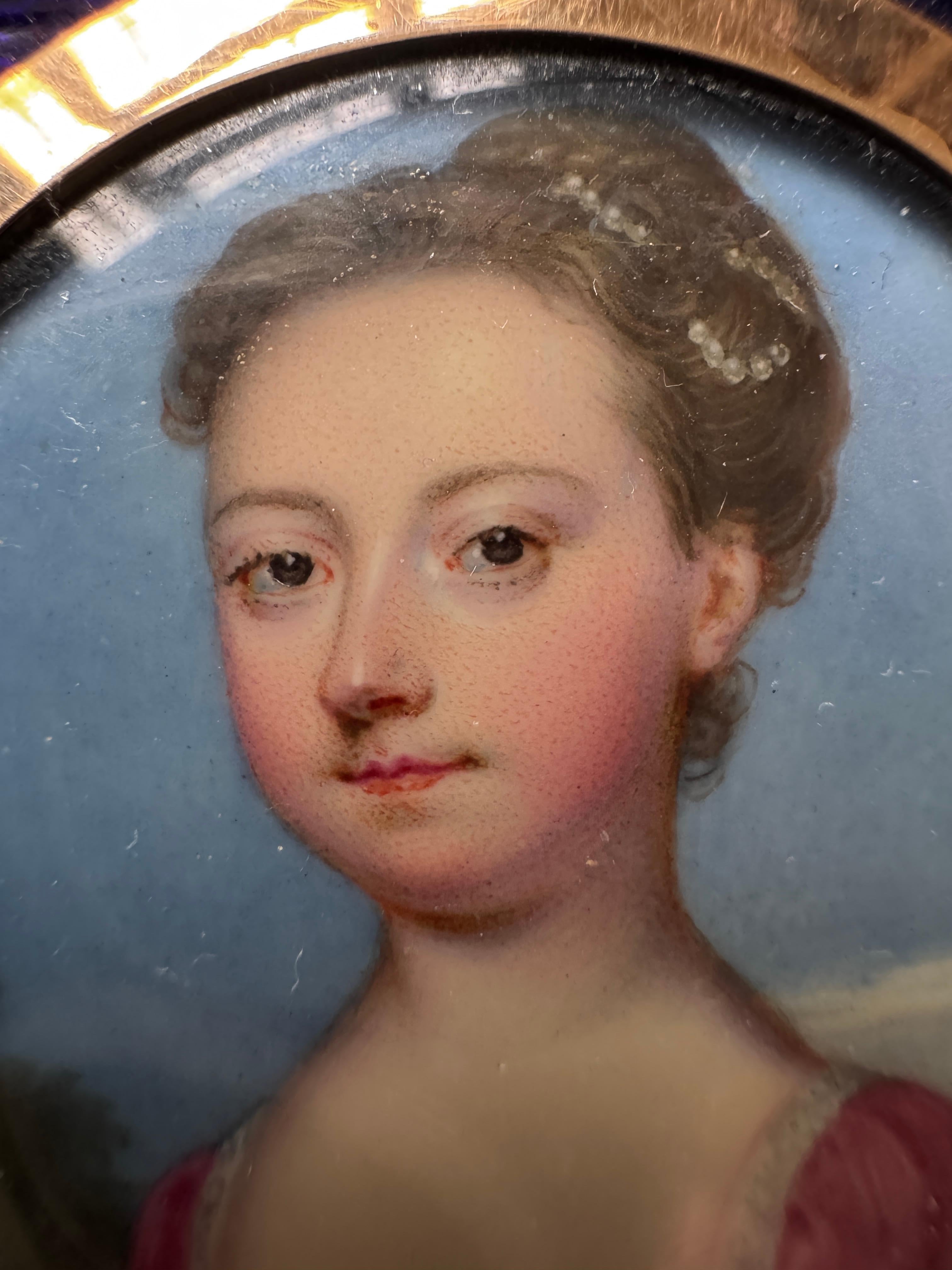 Gold 18th Century Portrait Miniature Attributed to Christian Friedrich Zincke For Sale