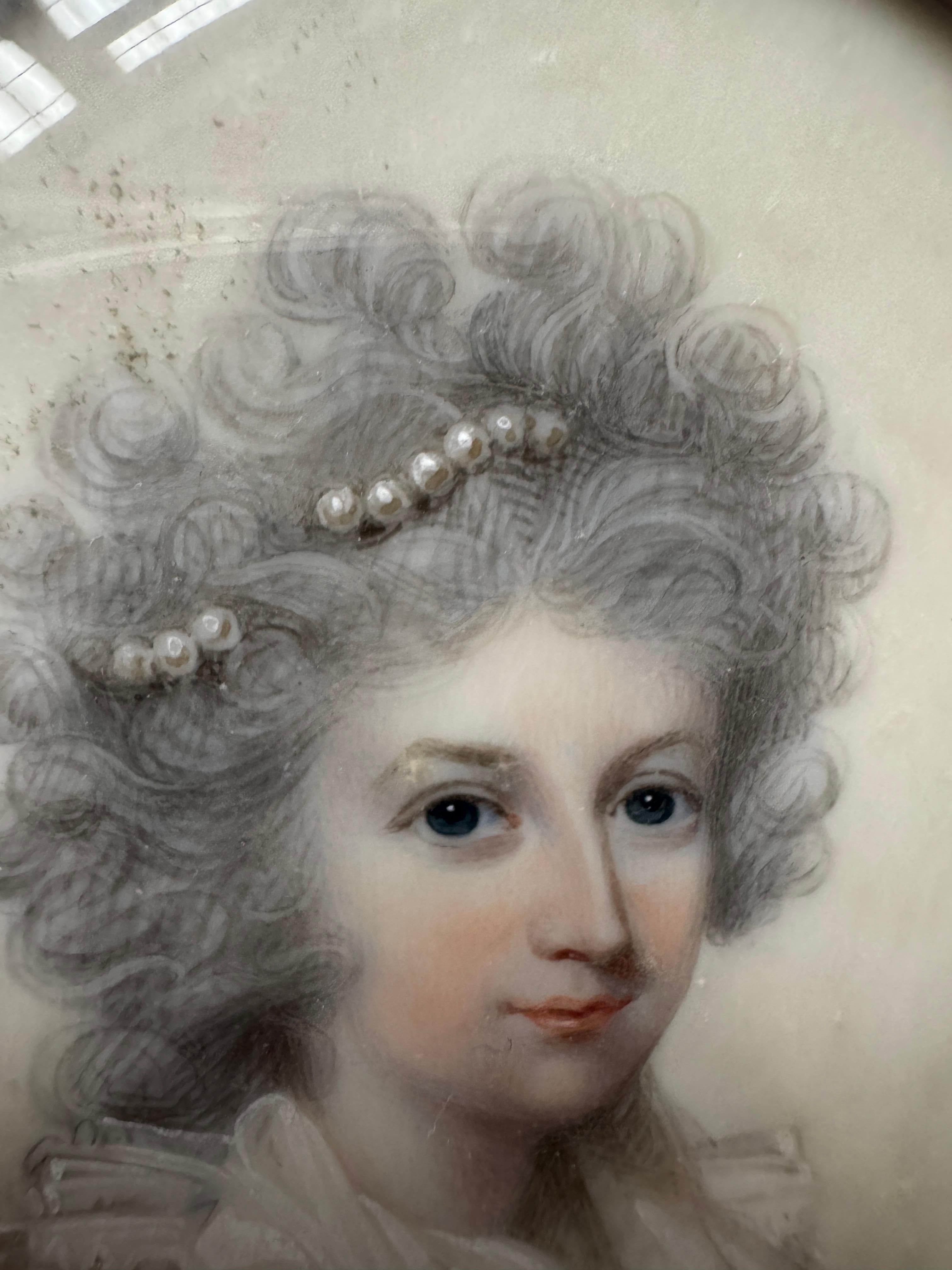 Rococo 18th Century Portrait Miniature Attributed to George Engleheart (1750 -1829) For Sale