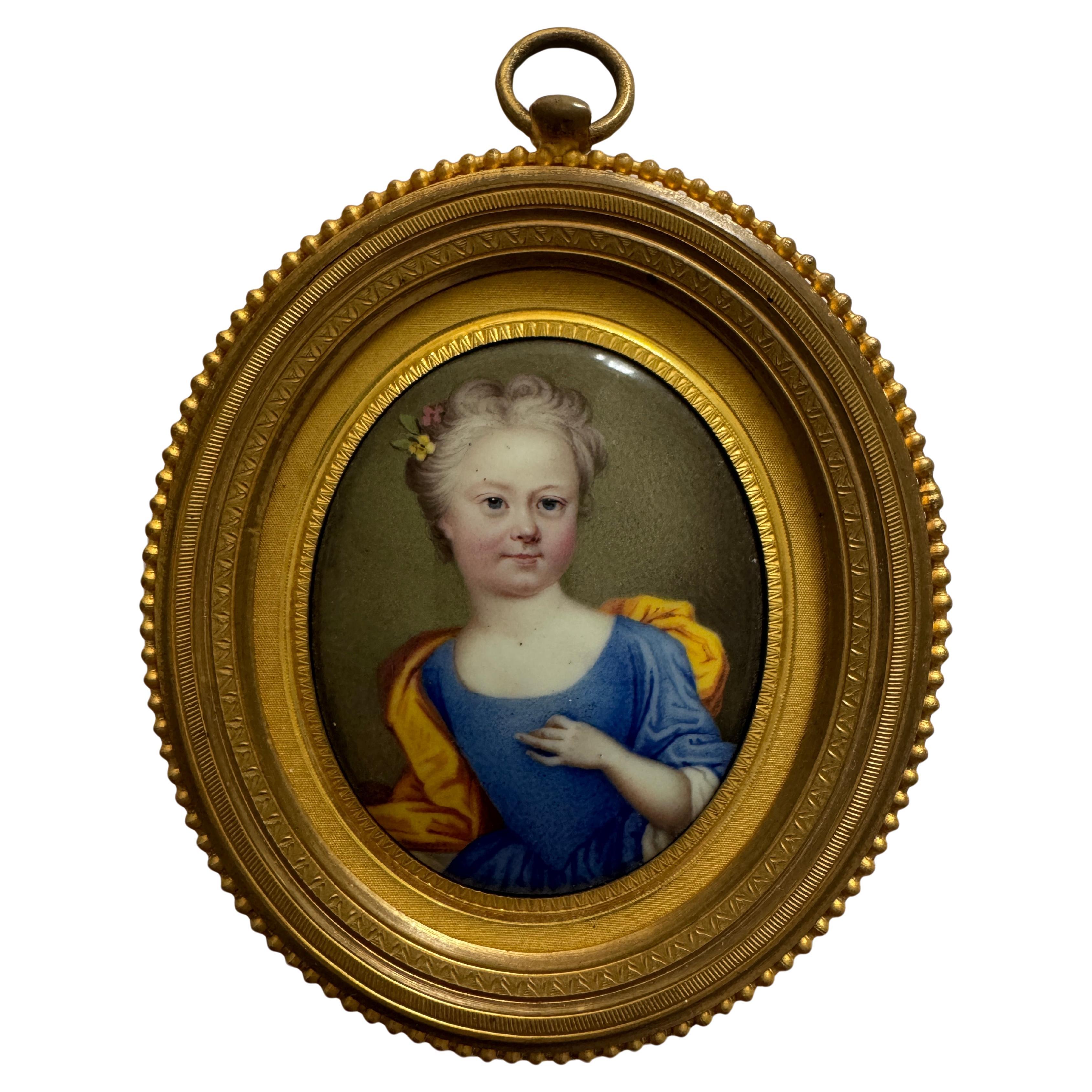 18th Century Portrait Miniature of a Child For Sale