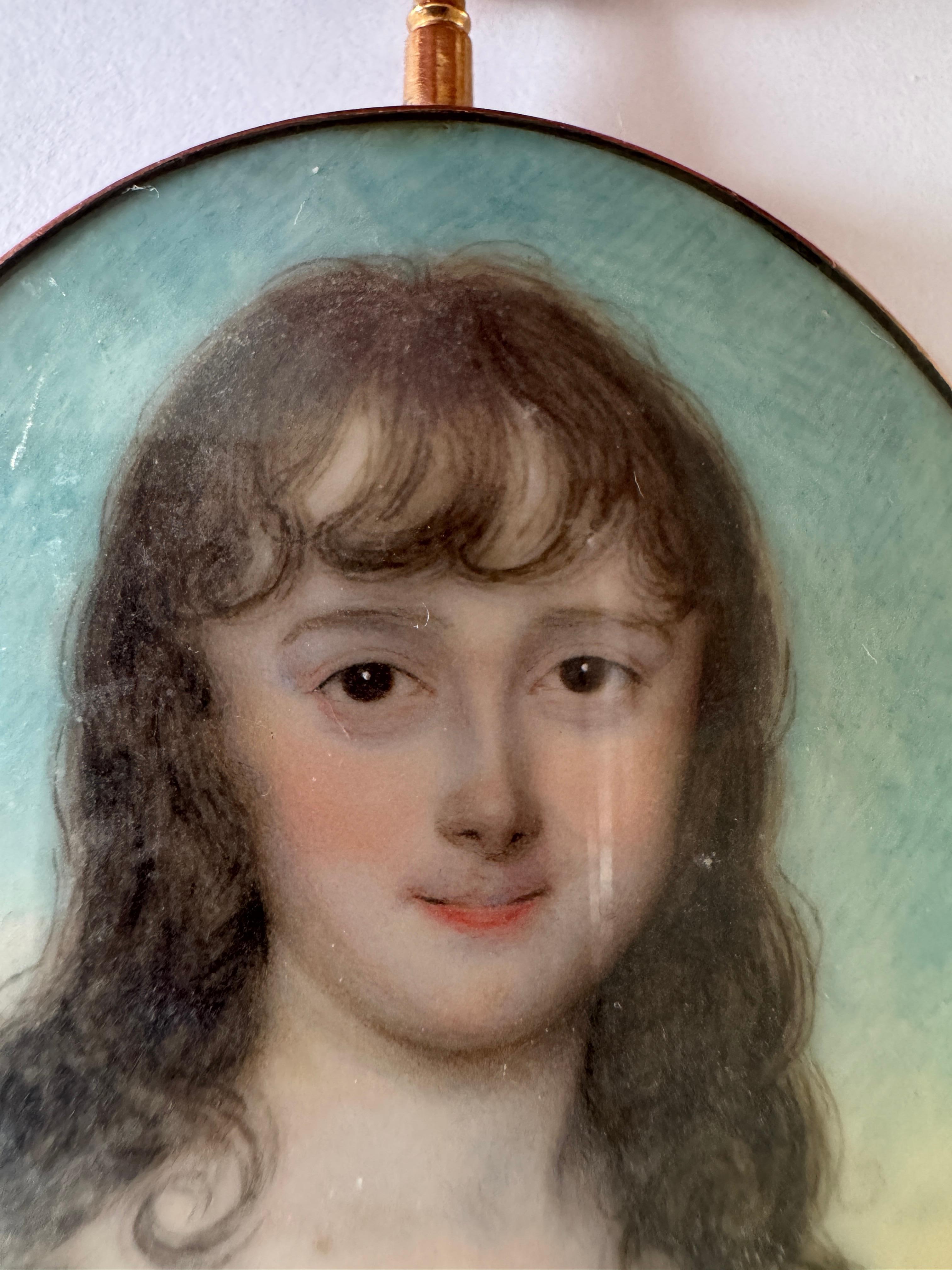 Rococo 18th Century Portrait Miniature - Style of William Wood (1768 -1809) For Sale