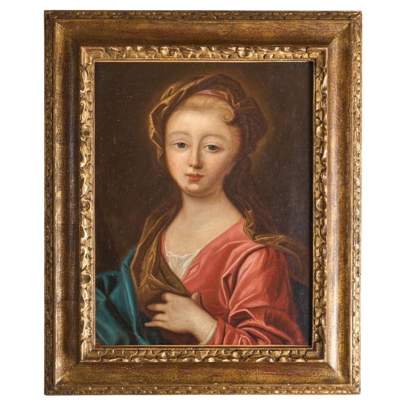 18th century Portrait of a girl after Pierre Gobert For Sale