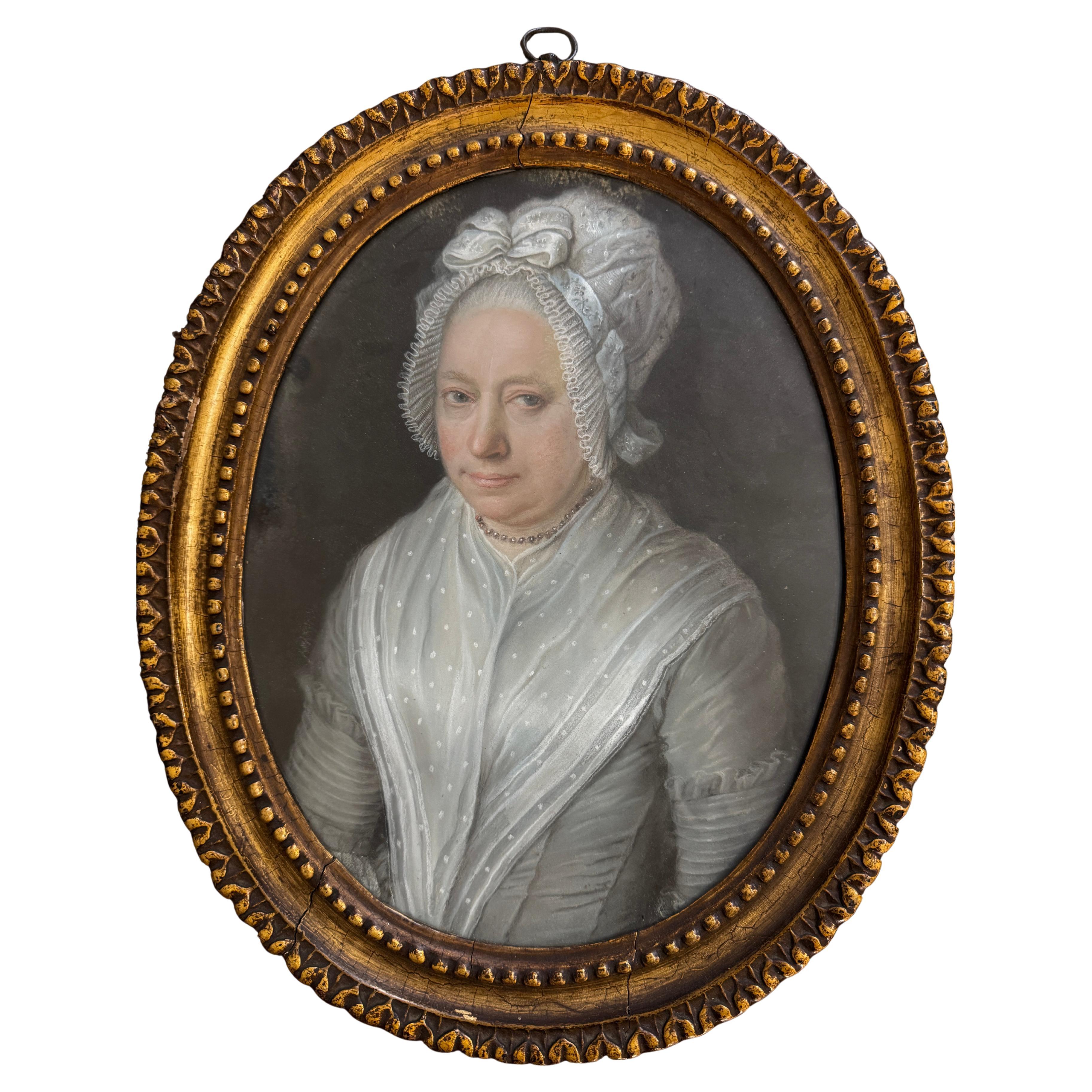 18th Century PORTRAIT OF A LADY by Johann Hirschmann