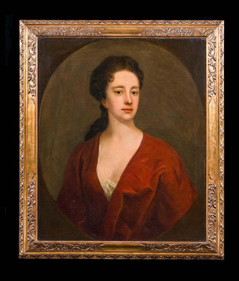 English 18th Century Portrait of a Lady Circle of Michael Dahl, Oil on Canvas For Sale
